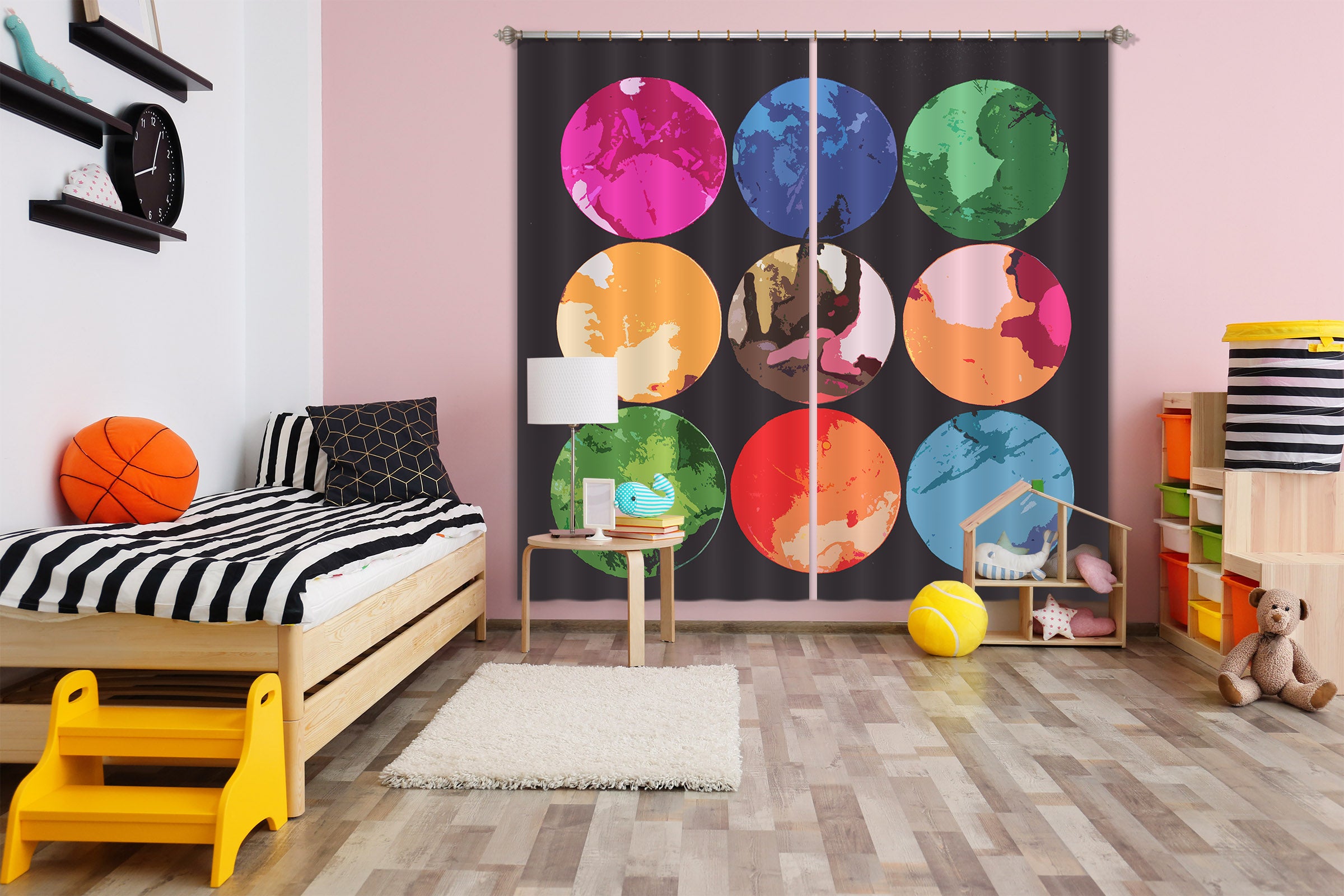 3D Color Circle 71053 Shandra Smith Curtain Curtains Drapes