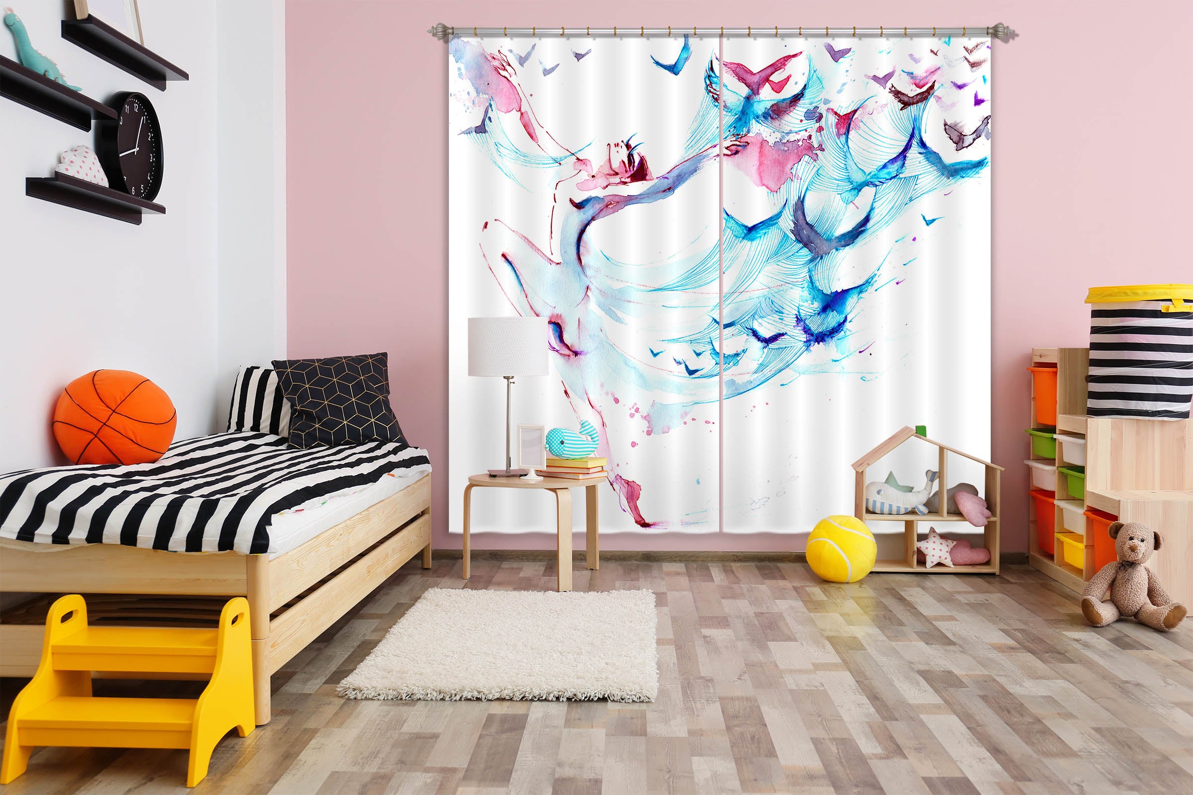 3D Color Graffiti 839 Curtains Drapes