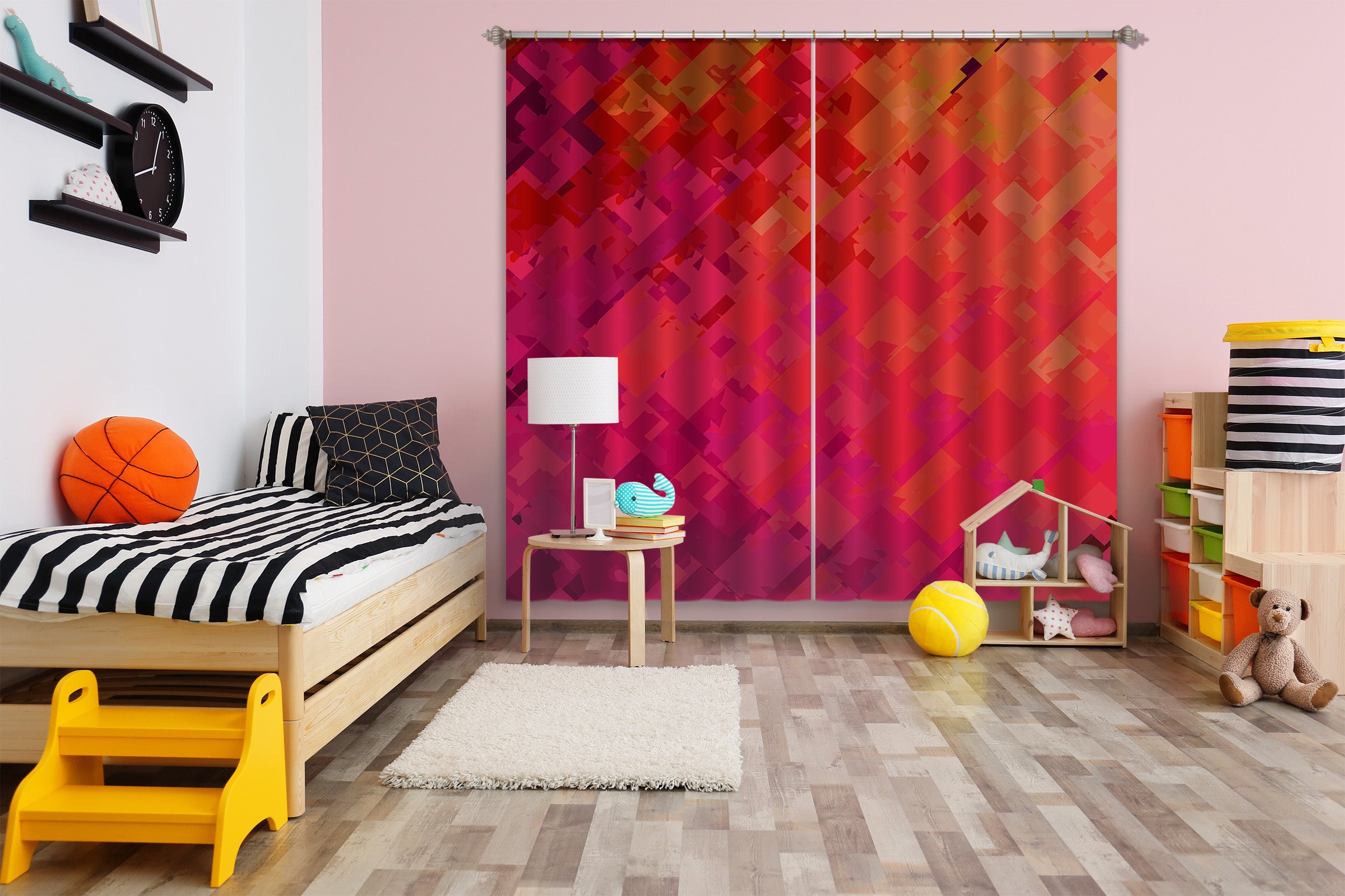 3D Orange Graffiti 036 Shandra Smith Curtain Curtains Drapes