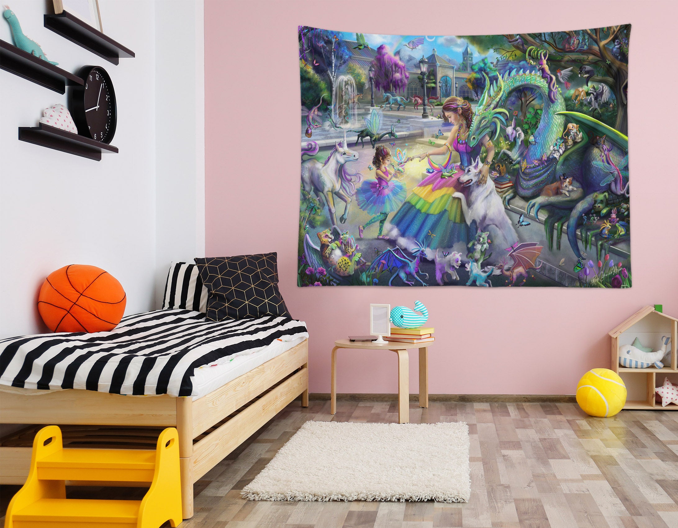 3D Dragon Princess 953 Rose Catherine Khan Tapestry Hanging Cloth Hang