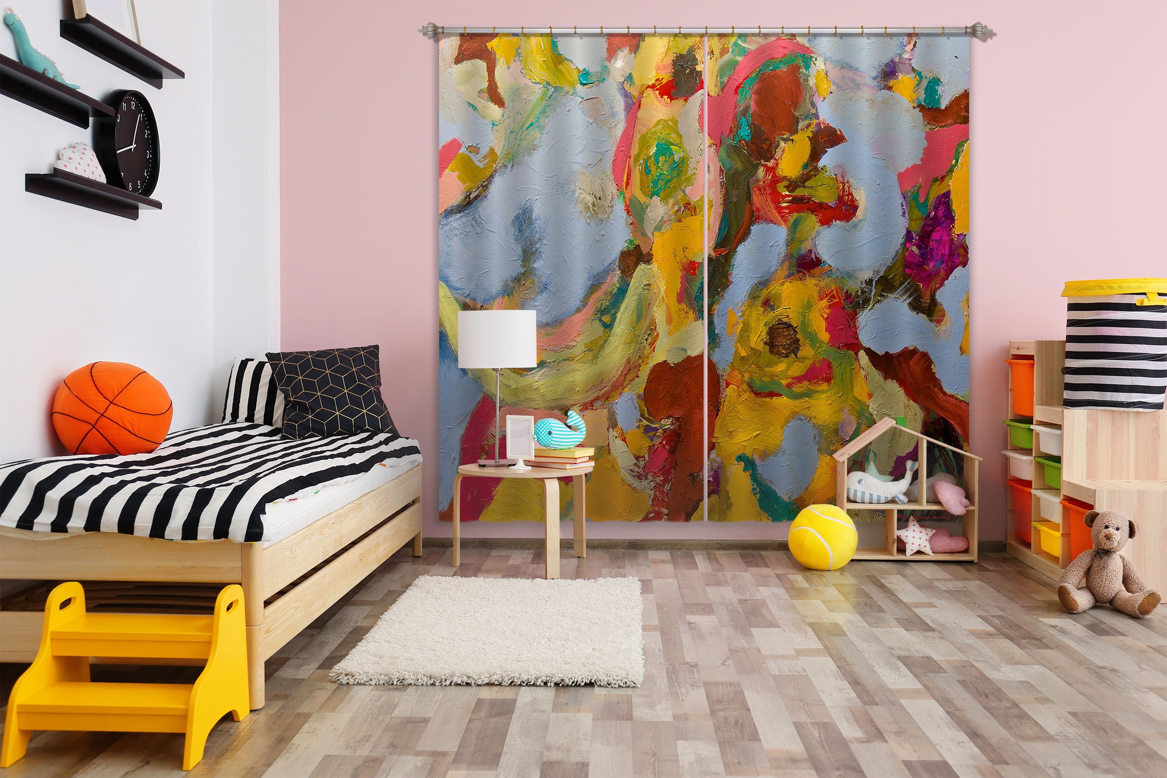 3D Color Graffiti 188 Allan P. Friedlander Curtain Curtains Drapes