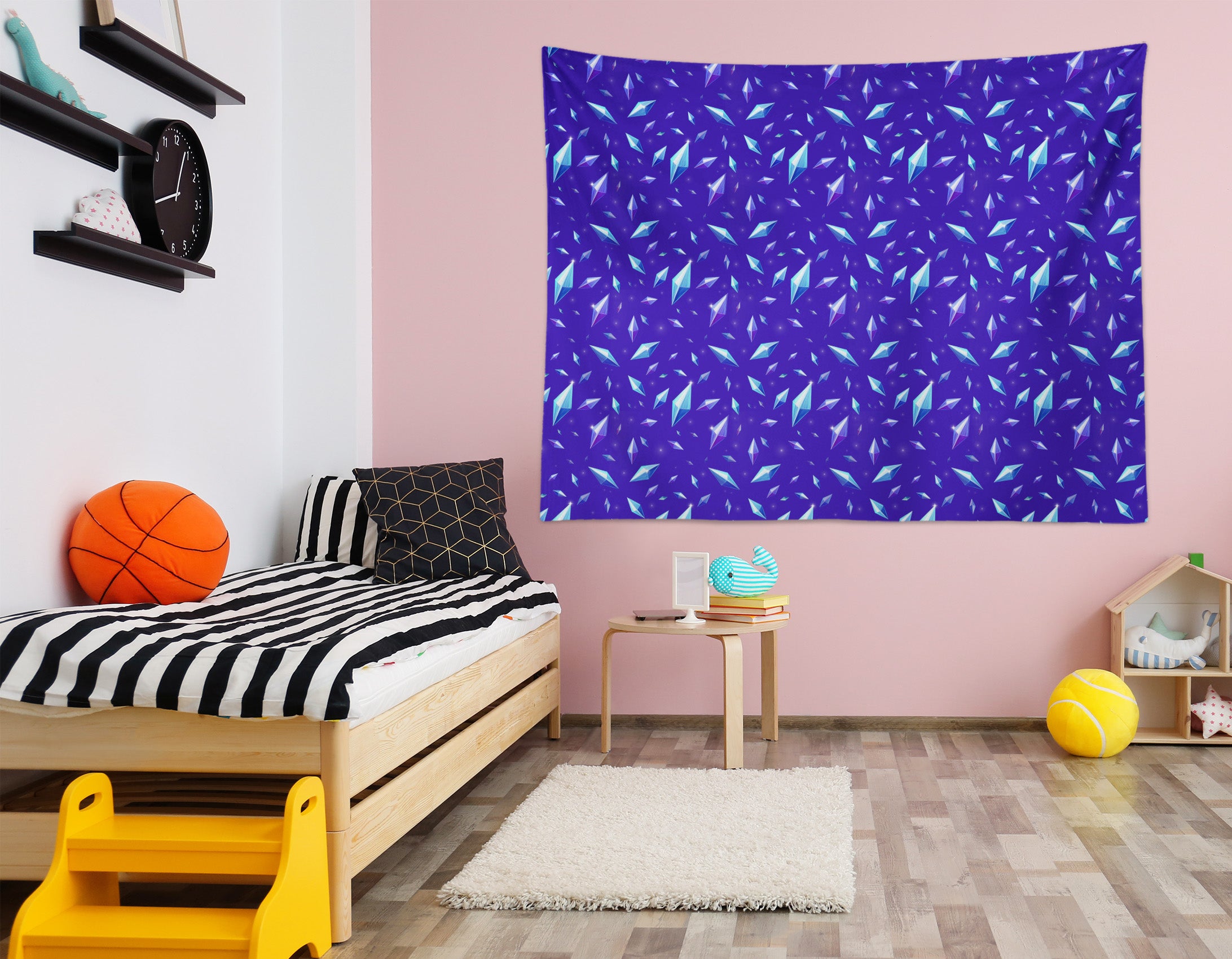 3D Purple Crystal 946 Rose Catherine Khan Tapestry Hanging Cloth Hang