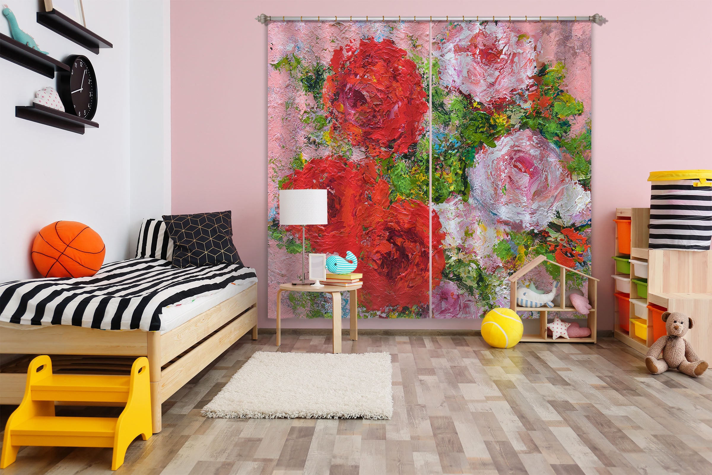 3D Color Rose 212 Allan P. Friedlander Curtain Curtains Drapes