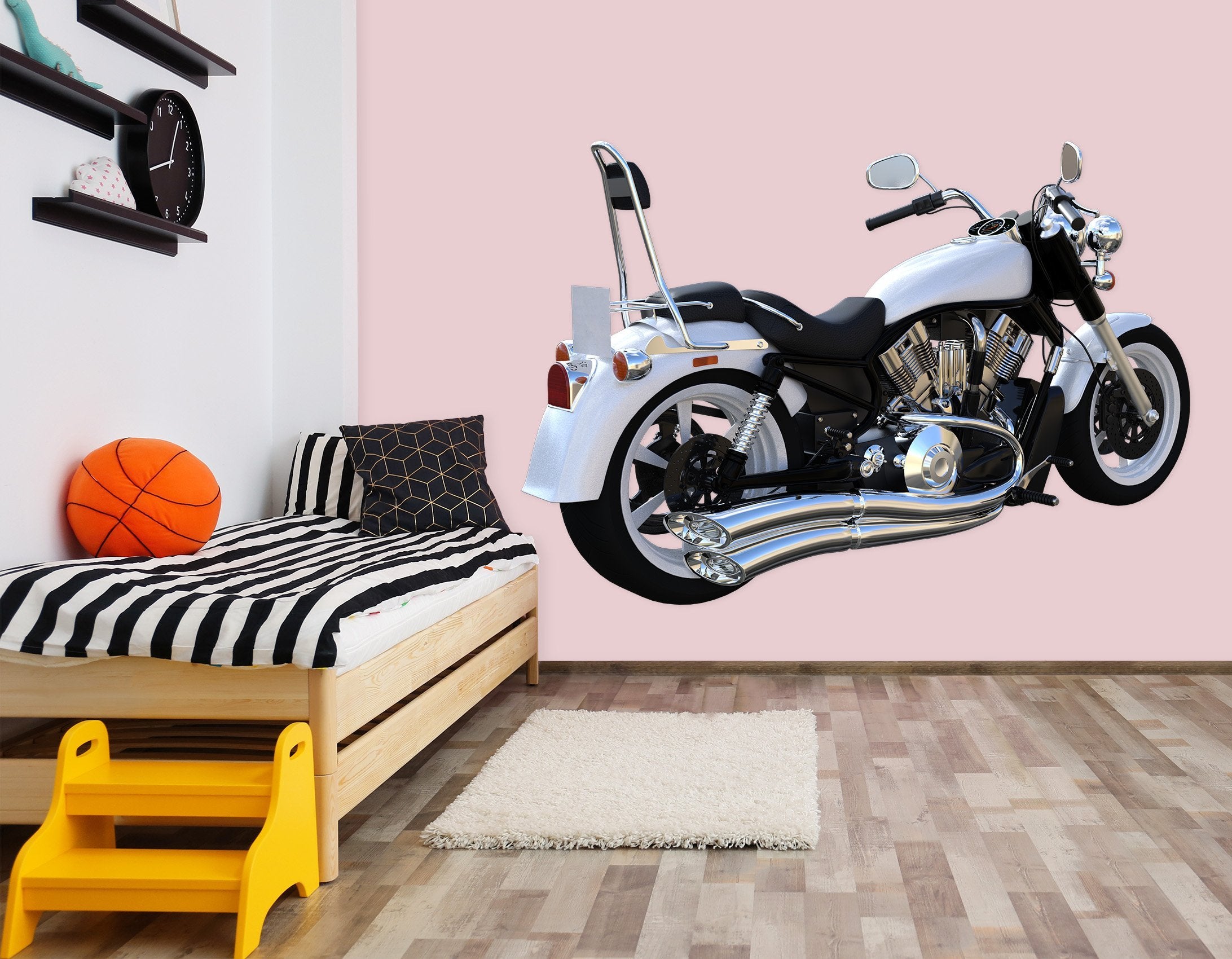 3D Motorcycle WHITE 0207 Vehicles Wallpaper AJ Wallpaper