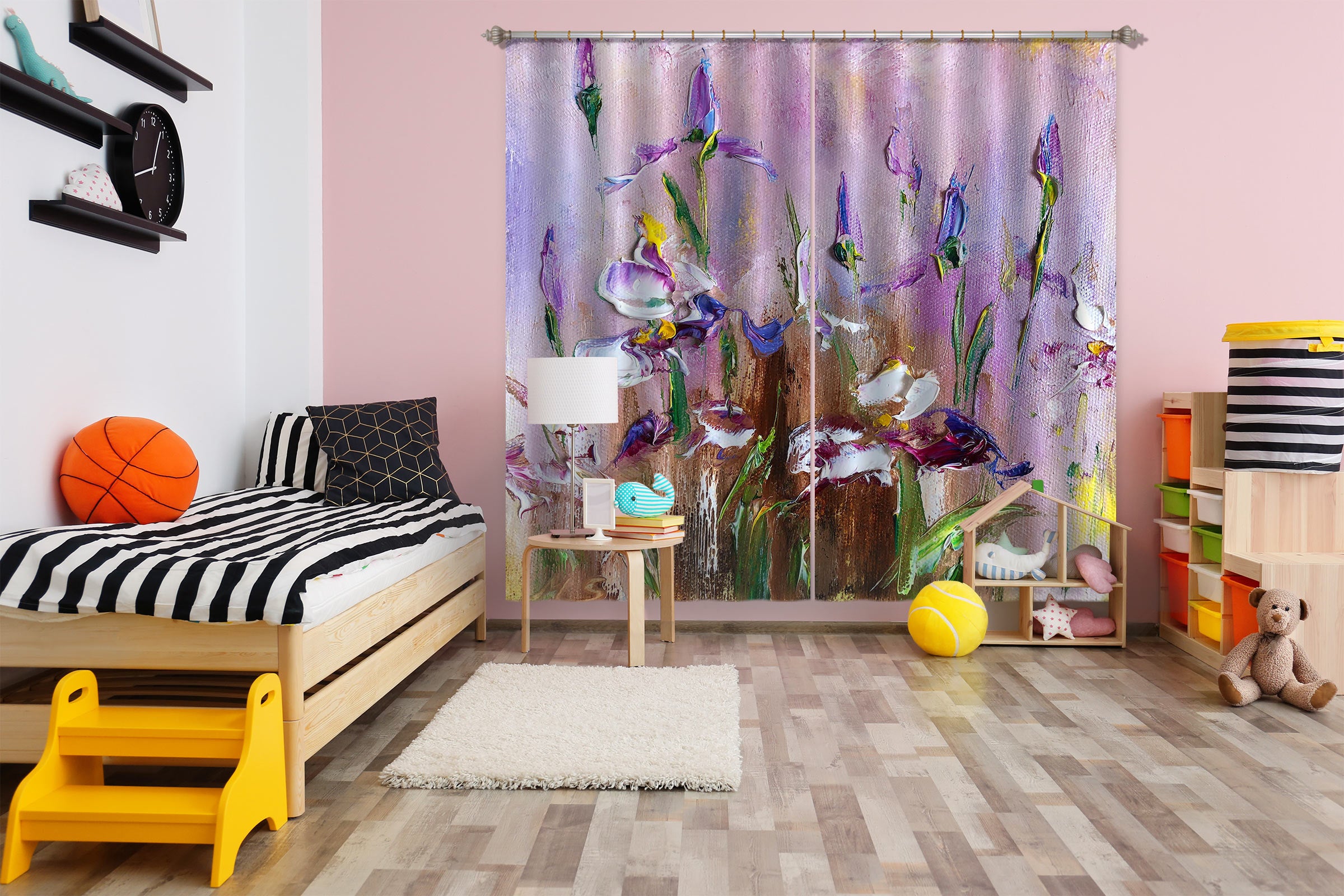 3D Purple Flower 368 Skromova Marina Curtain Curtains Drapes