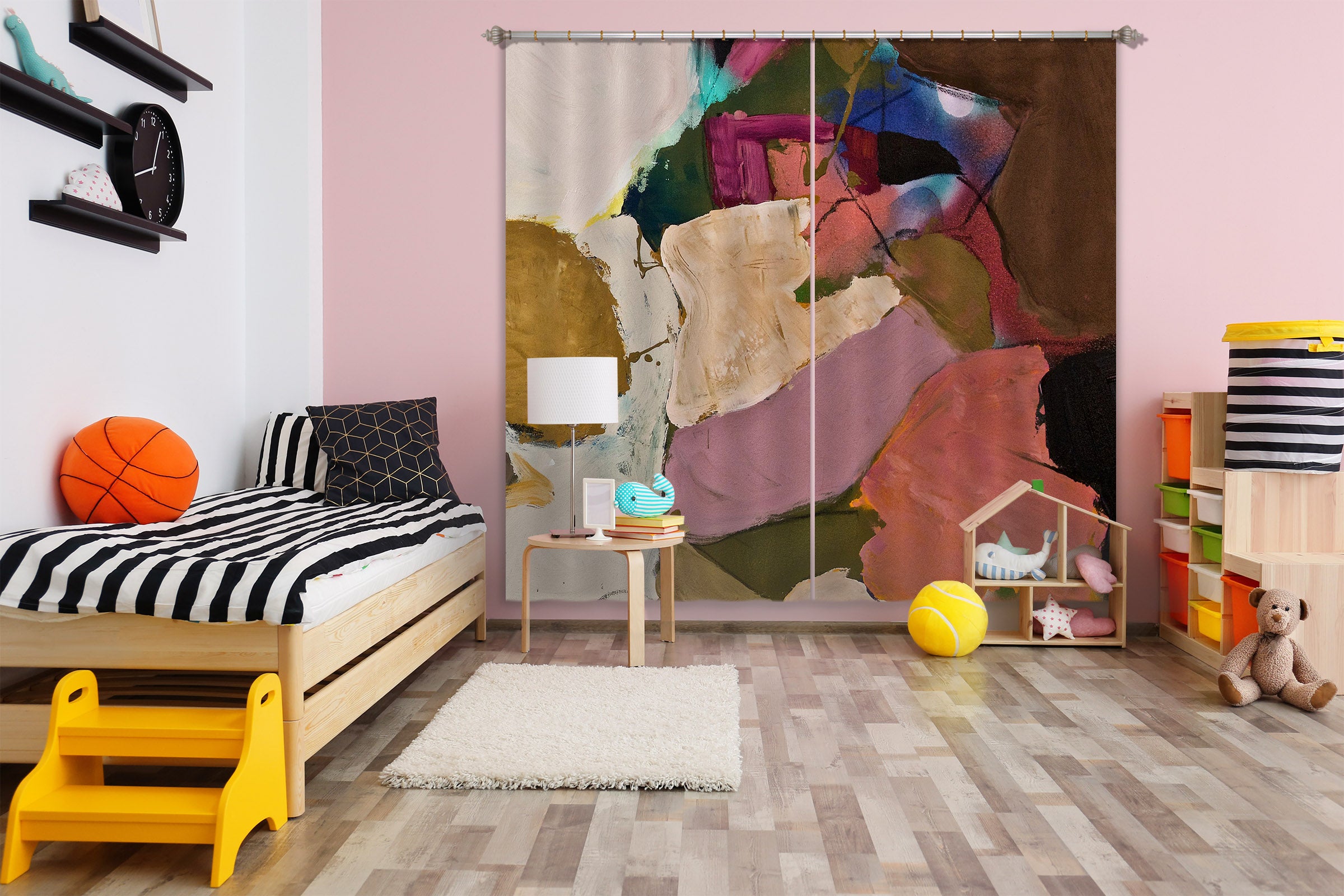 3D Color Graffiti 296 Allan P. Friedlander Curtain Curtains Drapes