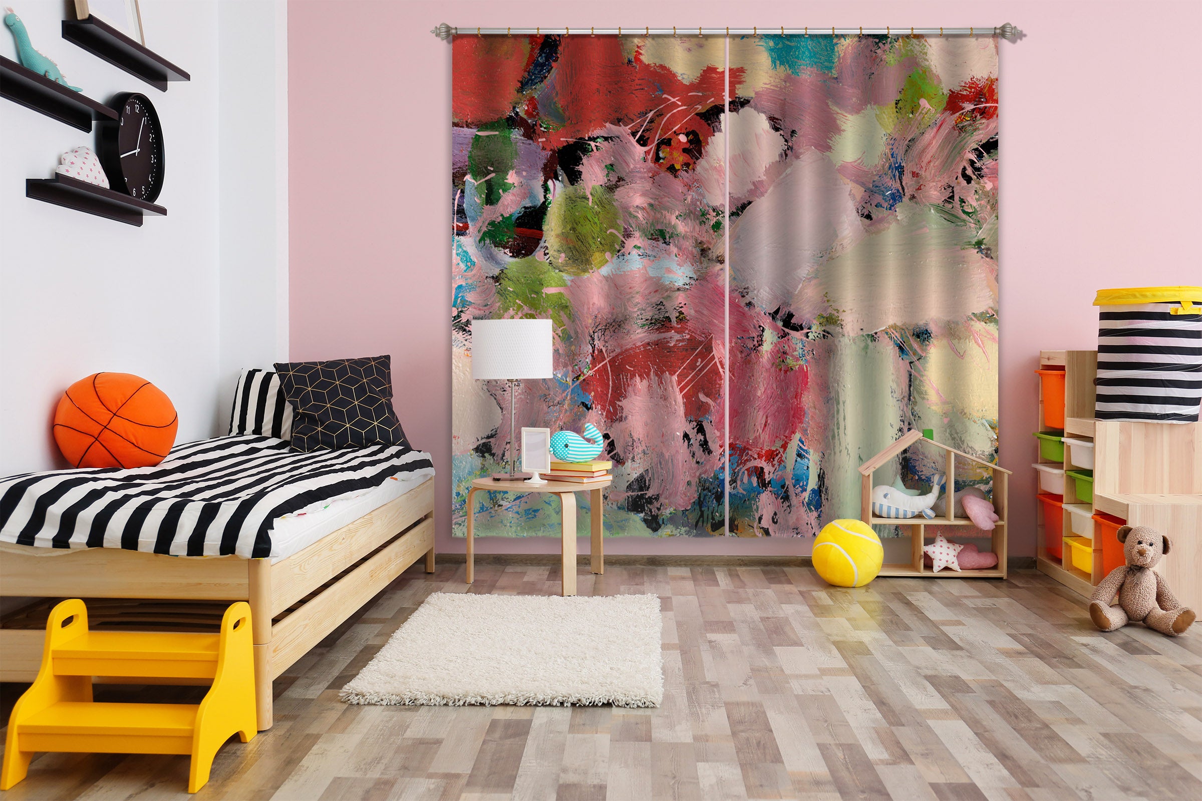 3D Color Graffiti 115 Allan P. Friedlander Curtain Curtains Drapes