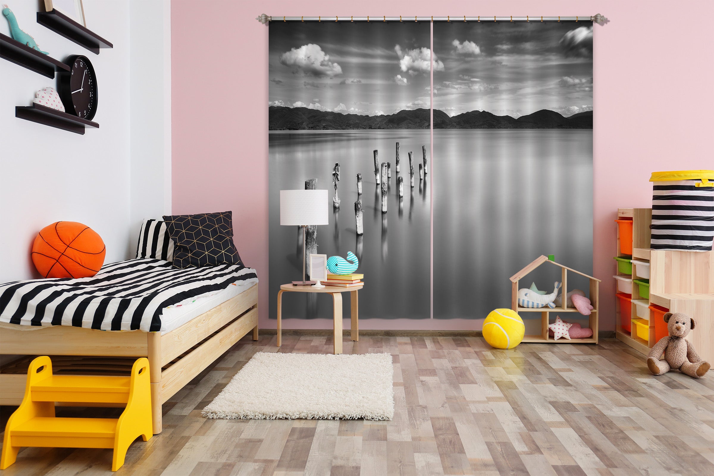 3D Grey Water Stream 162 Marco Carmassi Curtain Curtains Drapes