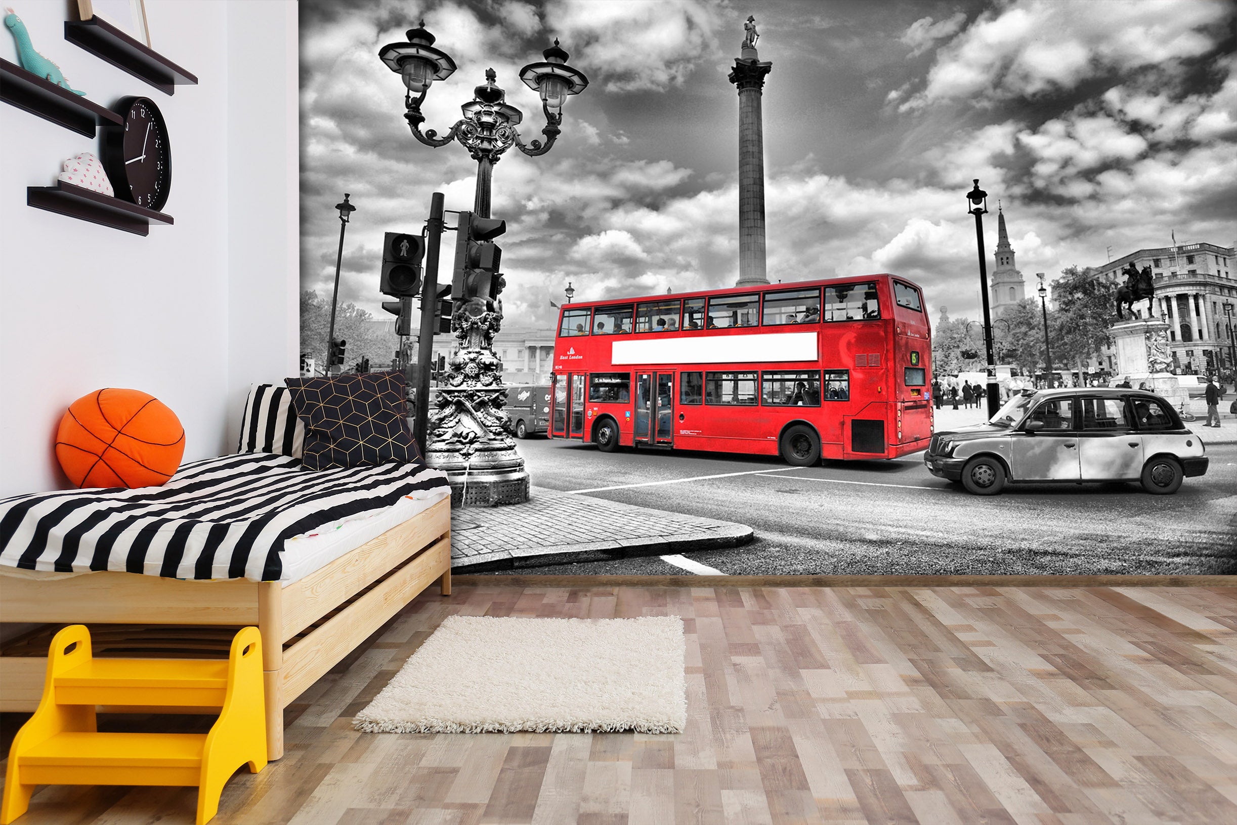 3D Double Decker Bus 221 Vehicle Wall Murals