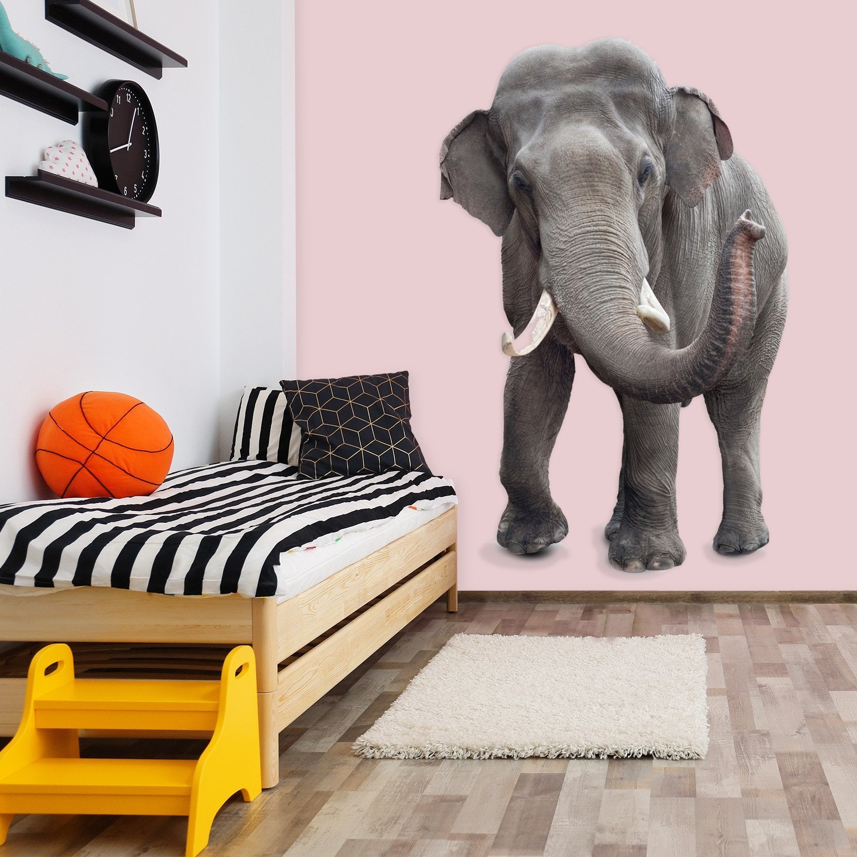 3D Elephant Licking Nose 158 Animals Wall Stickers Wallpaper AJ Wallpaper