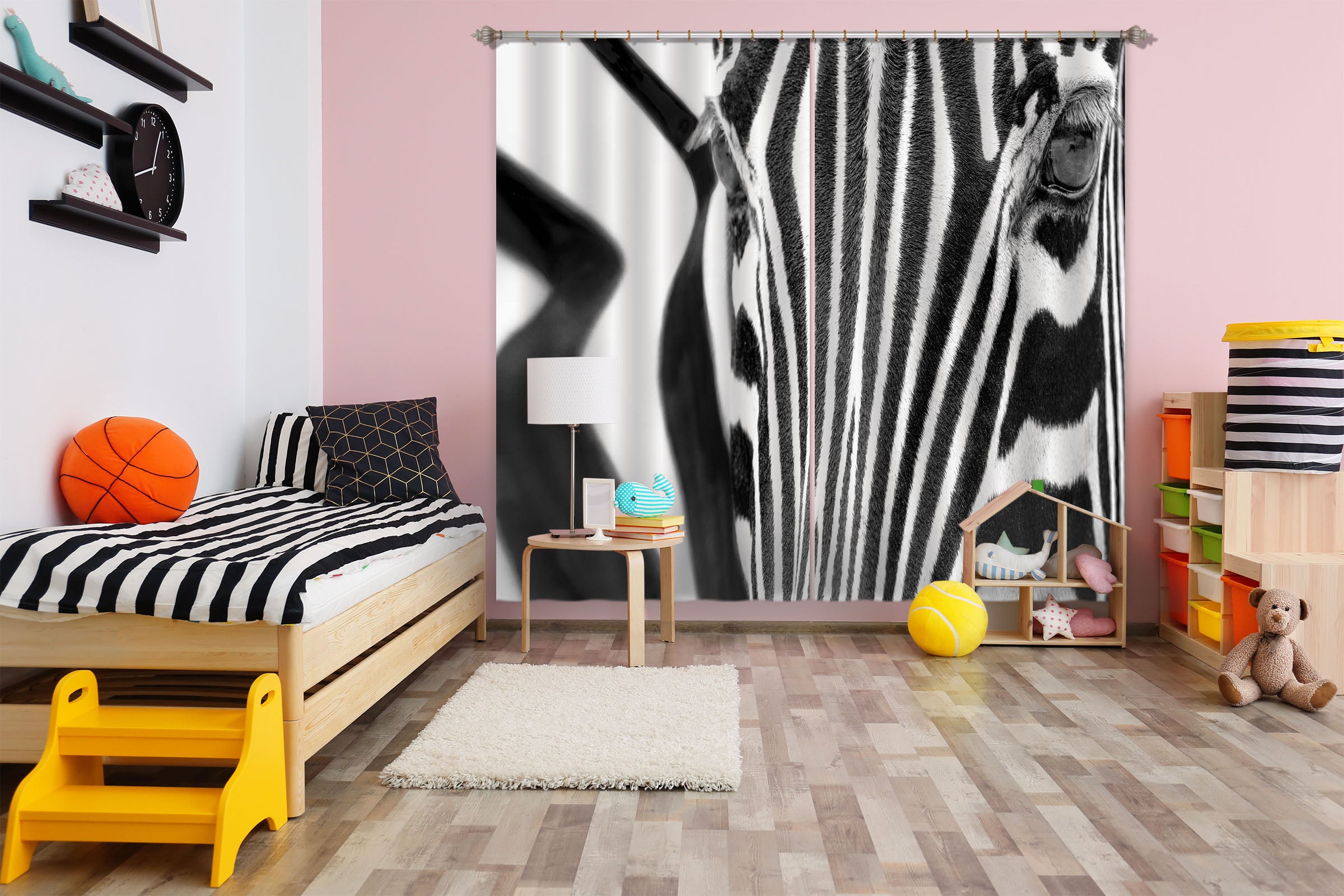 3D Zebra Lines 058 Marco Carmassi Curtain Curtains Drapes