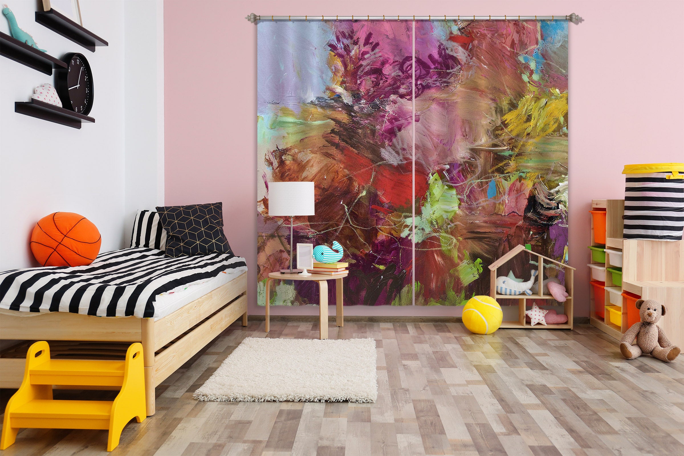 3D Color Graffiti 200 Allan P. Friedlander Curtain Curtains Drapes