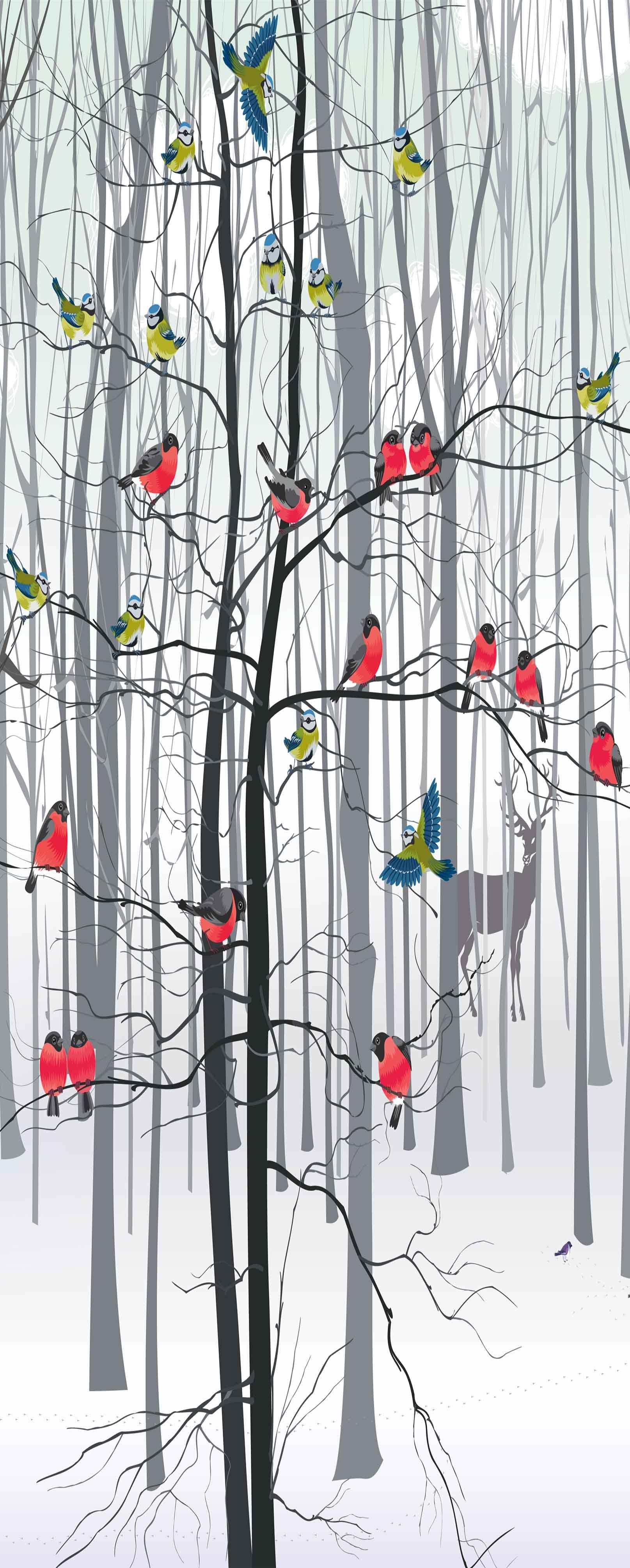 3D Bare Forest Animals 1023 Stair Risers Wallpaper AJ Wallpaper