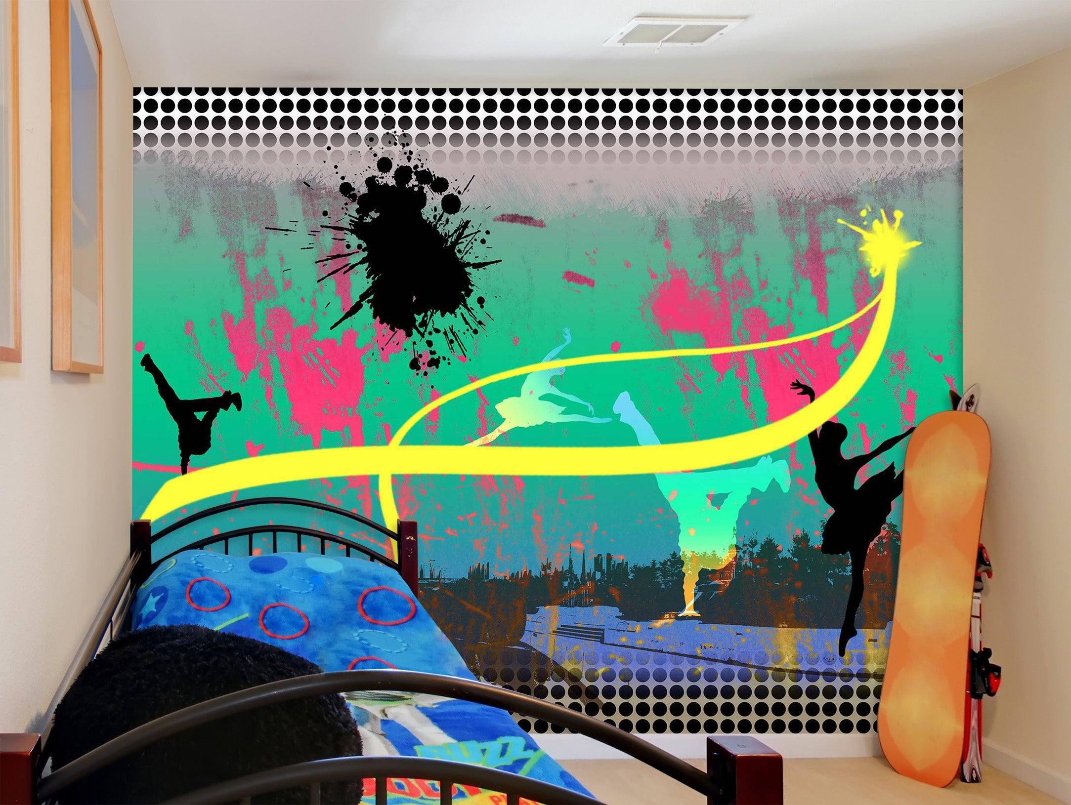 3D Graffiti Lines 1737 Wall Murals