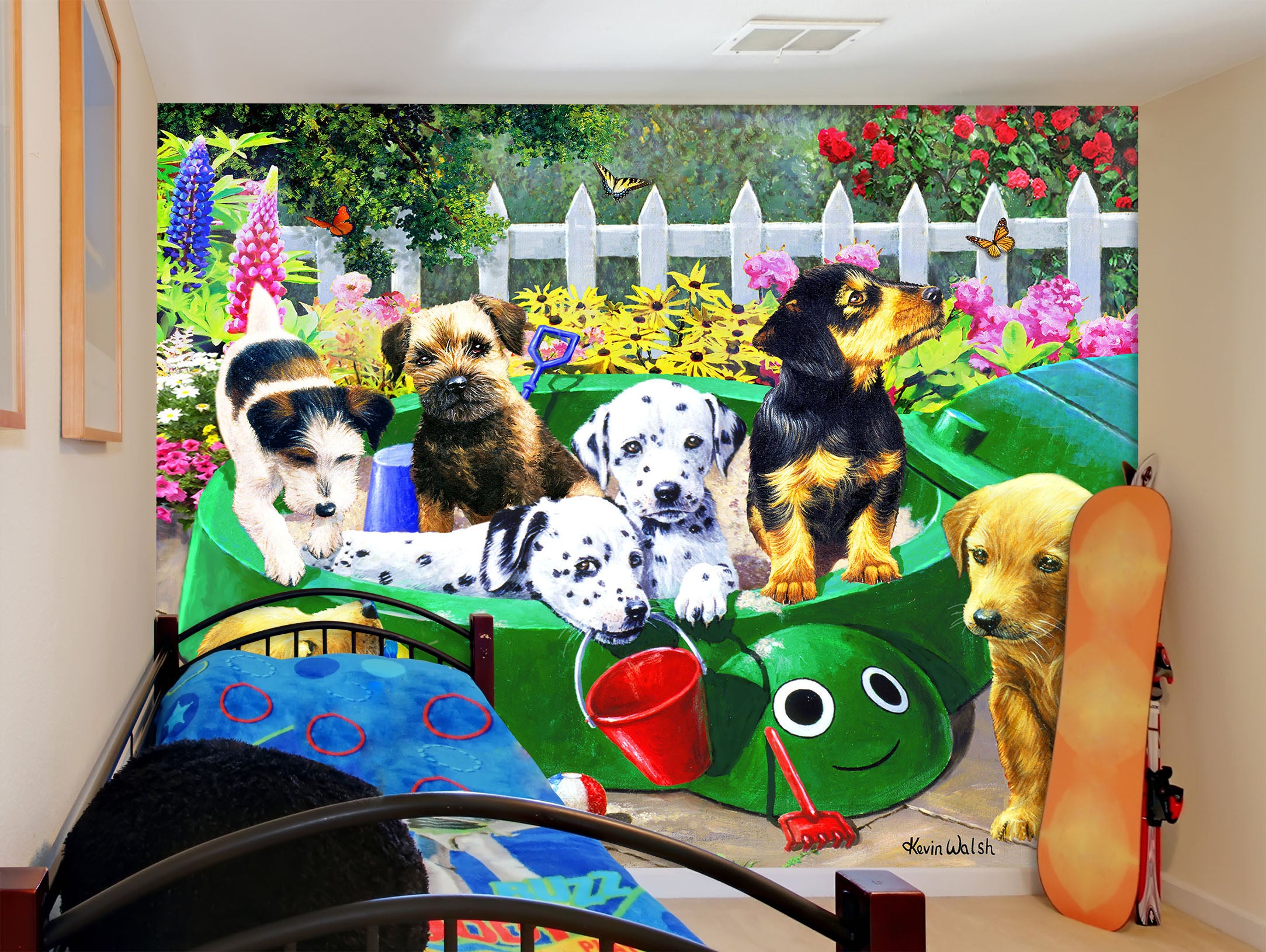 3D Pet Dog Playing 108 Kevin Walsh Wall Mural Wall Murals