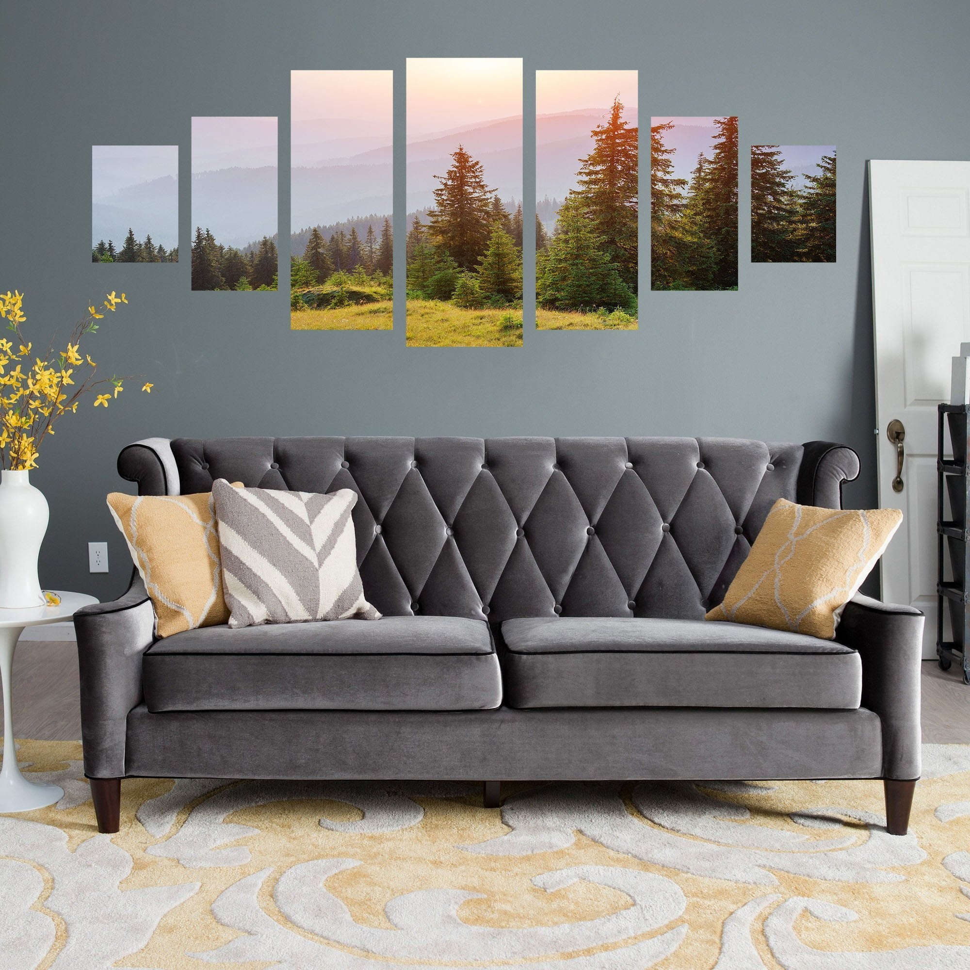 3D Mountain Forest 055 Unframed Print Wallpaper Wallpaper AJ Wallpaper