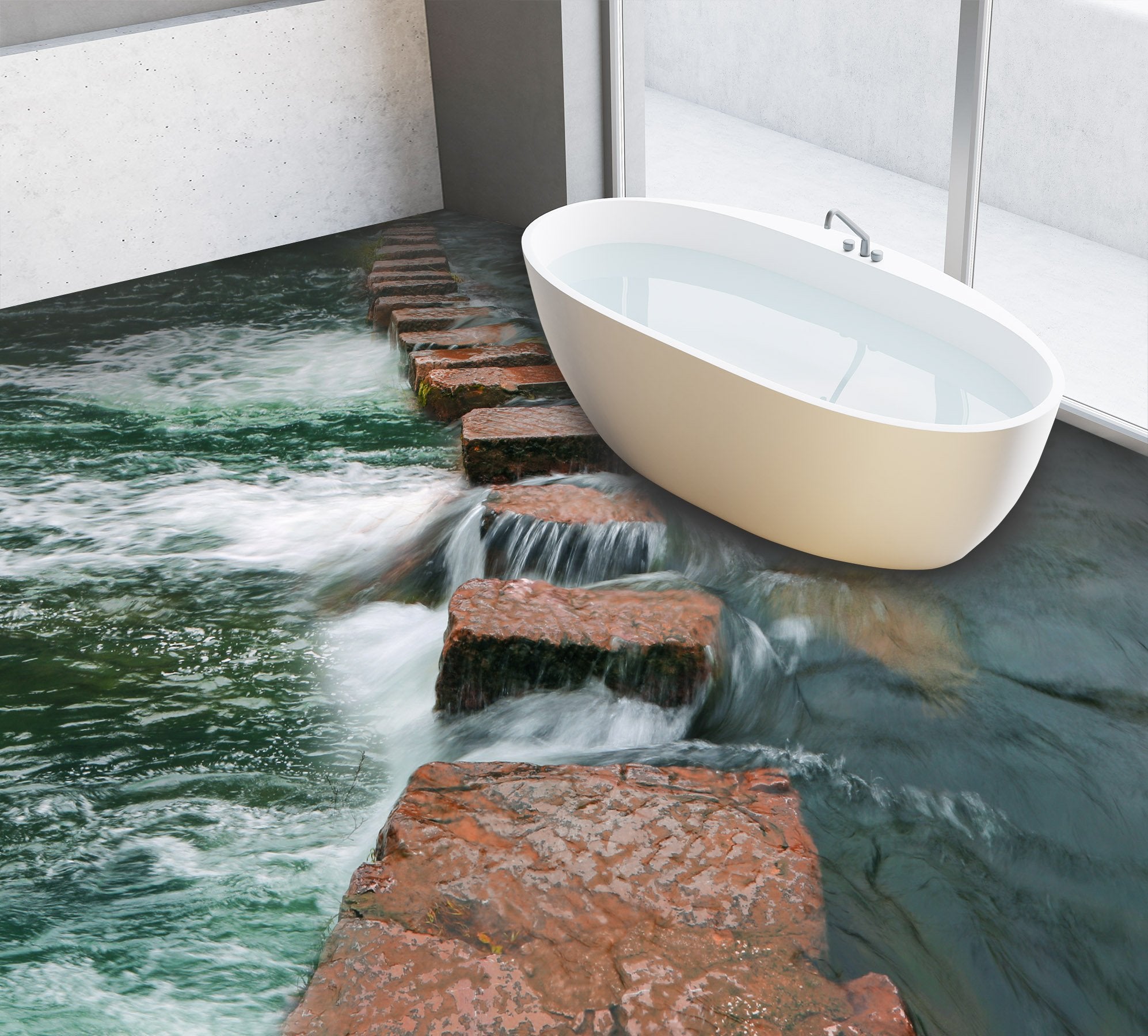 3D Big Stone 400 Floor Mural Wallpaper AJ Wallpaper 2