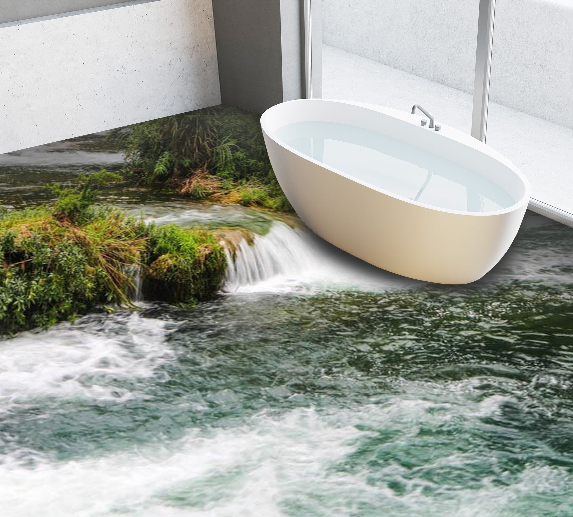 3D Boiling Rivers Floor Mural Wallpaper AJ Wallpaper 2