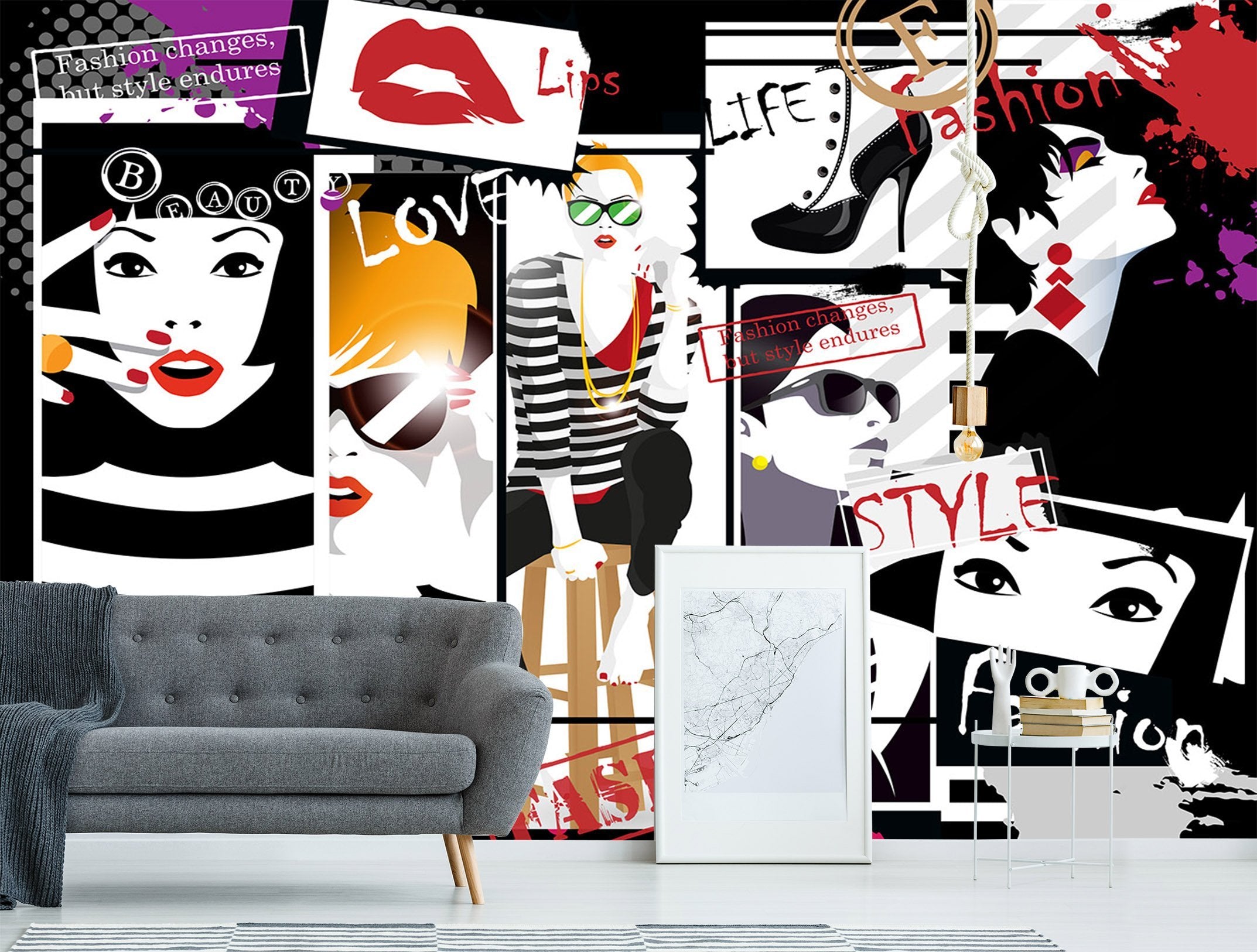 3D Sunglasses Red Lips Woman 660 Wallpaper AJ Wallpaper 2