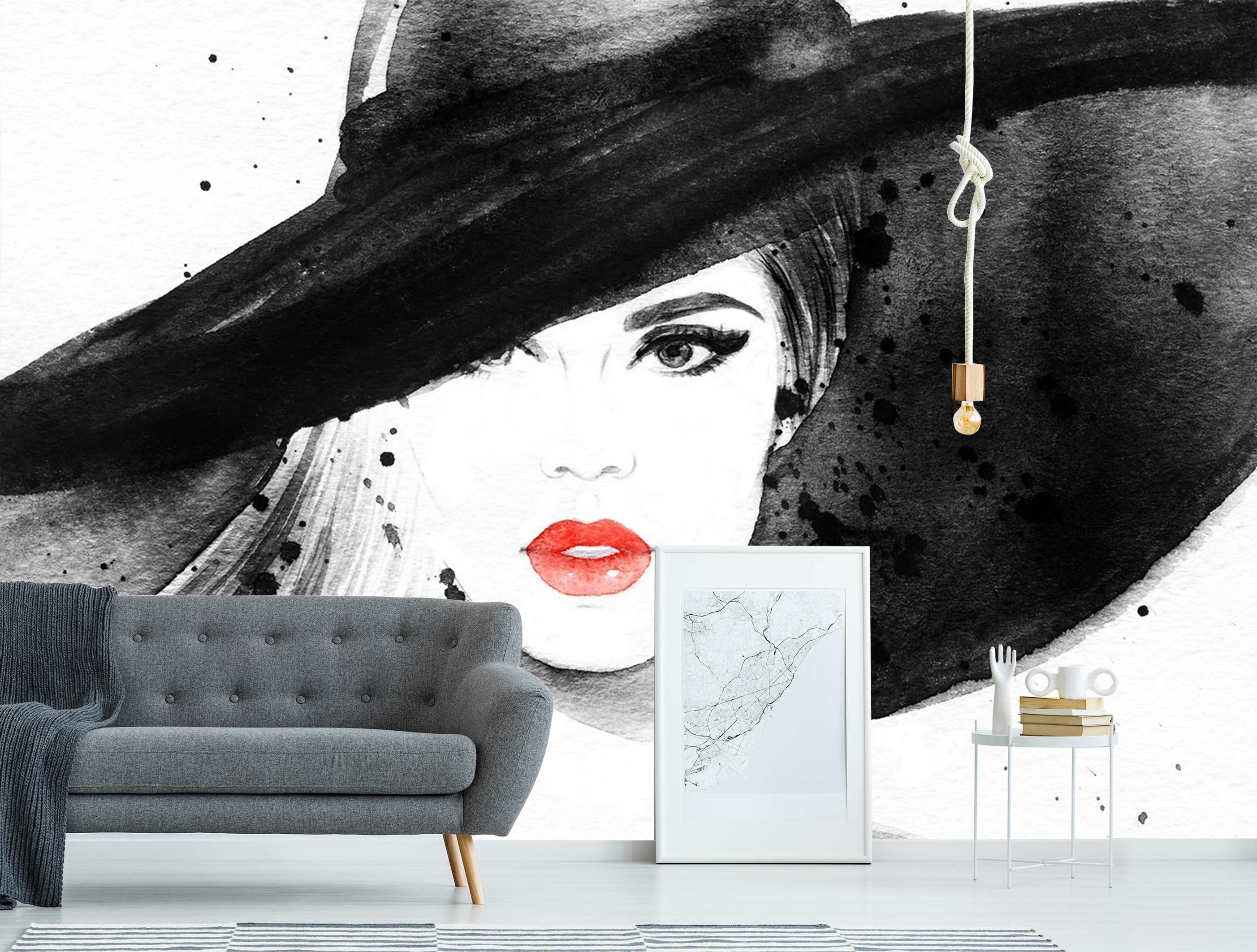 3D Round Hat Woman 677 Wallpaper AJ Wallpaper 2