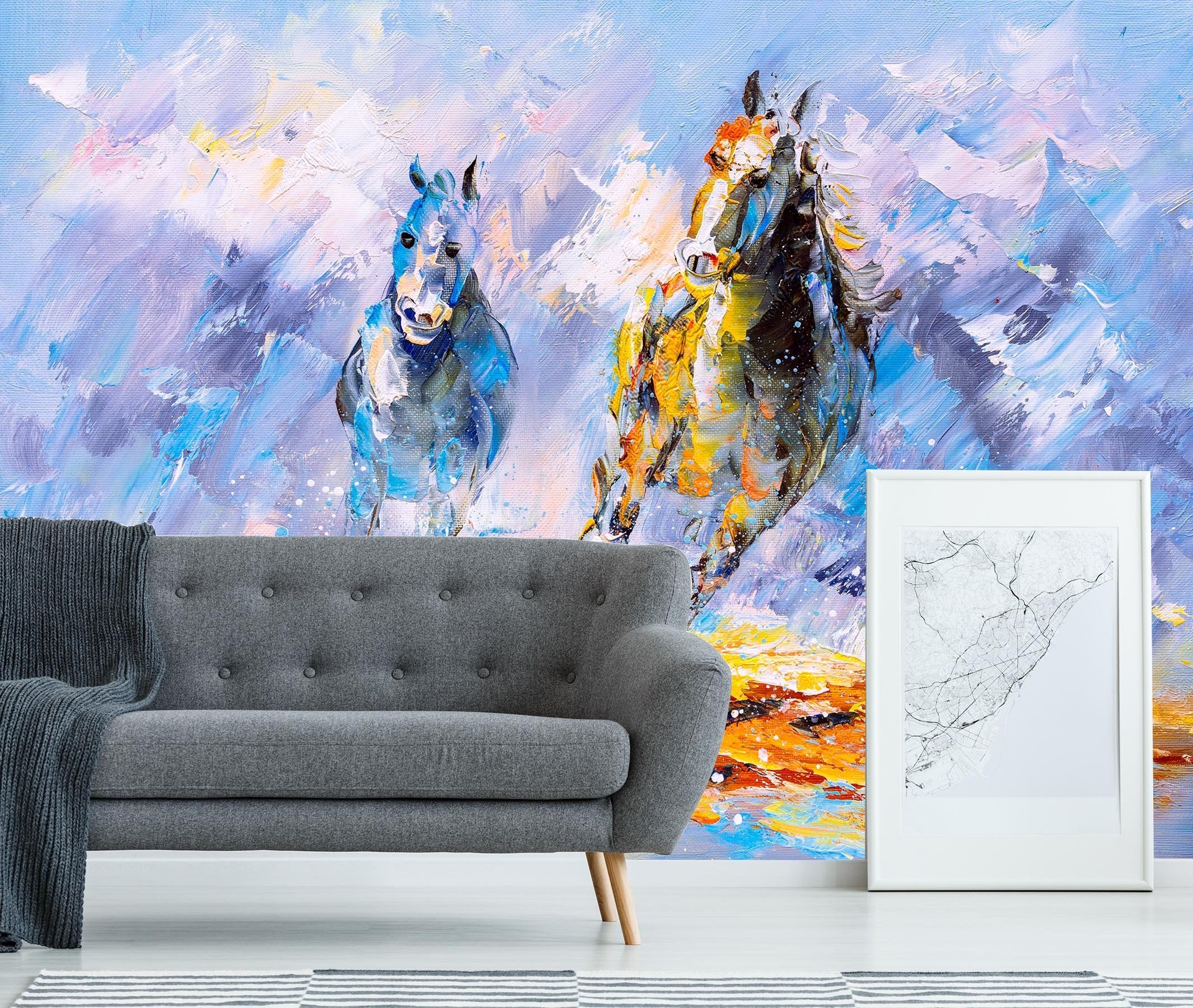 3D Running Horse 083 Wallpaper AJ Wallpaper