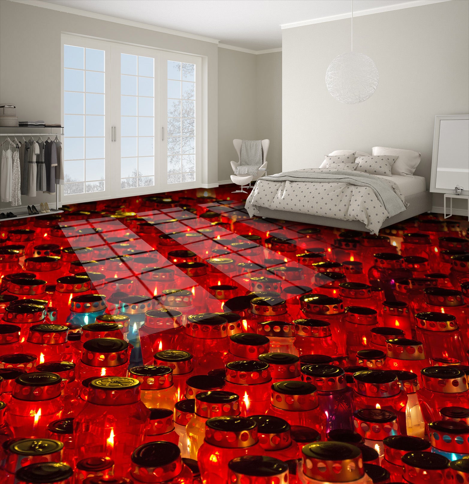 3D Arrange The Lights 007 Floor Mural Self-Adhesive Sticker Bathroom Non-slip Waterproof Flooring Murals