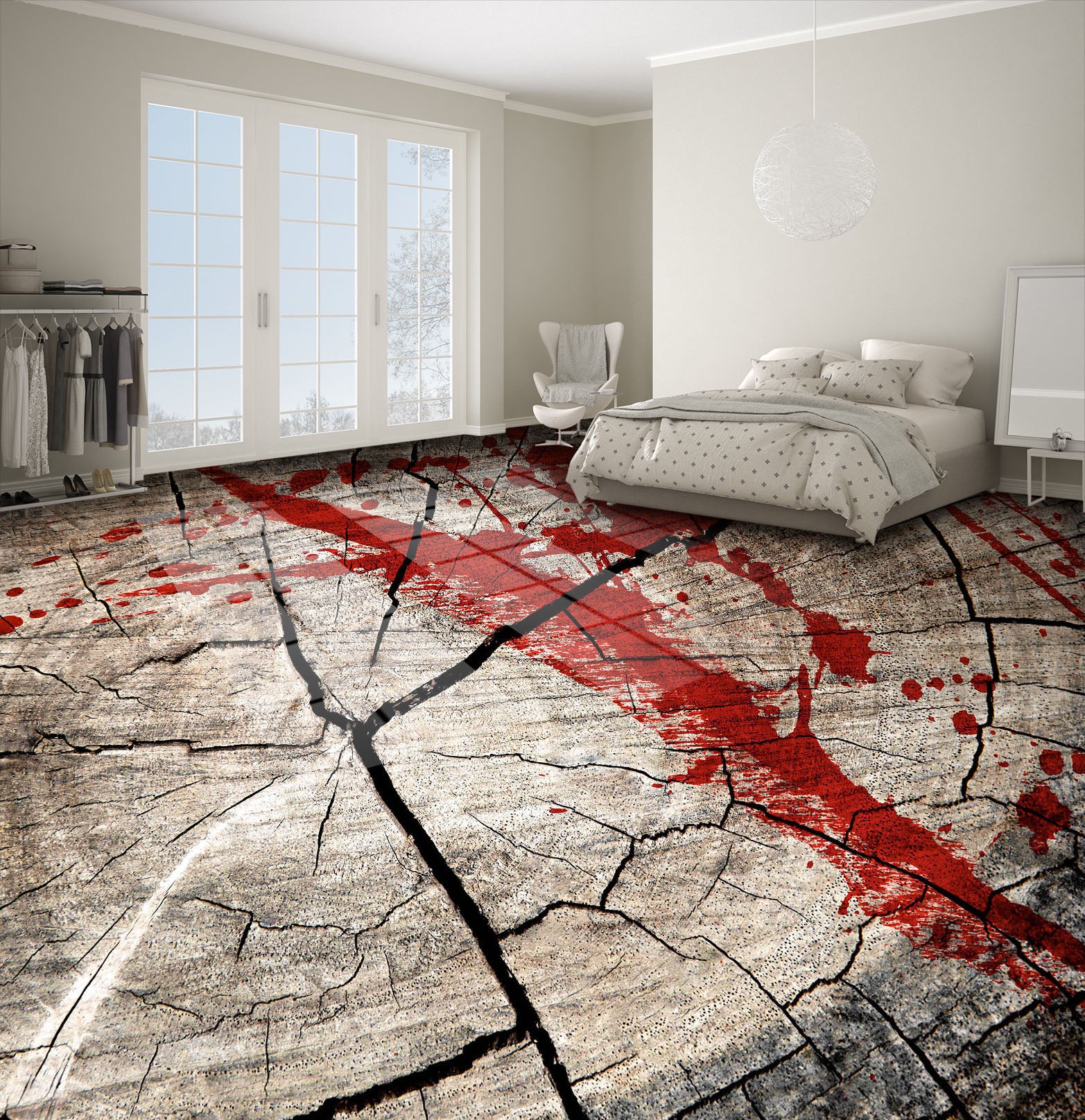 3D Blood Cracked Stone 010 Floor Mural Self-Adhesive Sticker Bathroom Non-slip Waterproof Flooring Murals