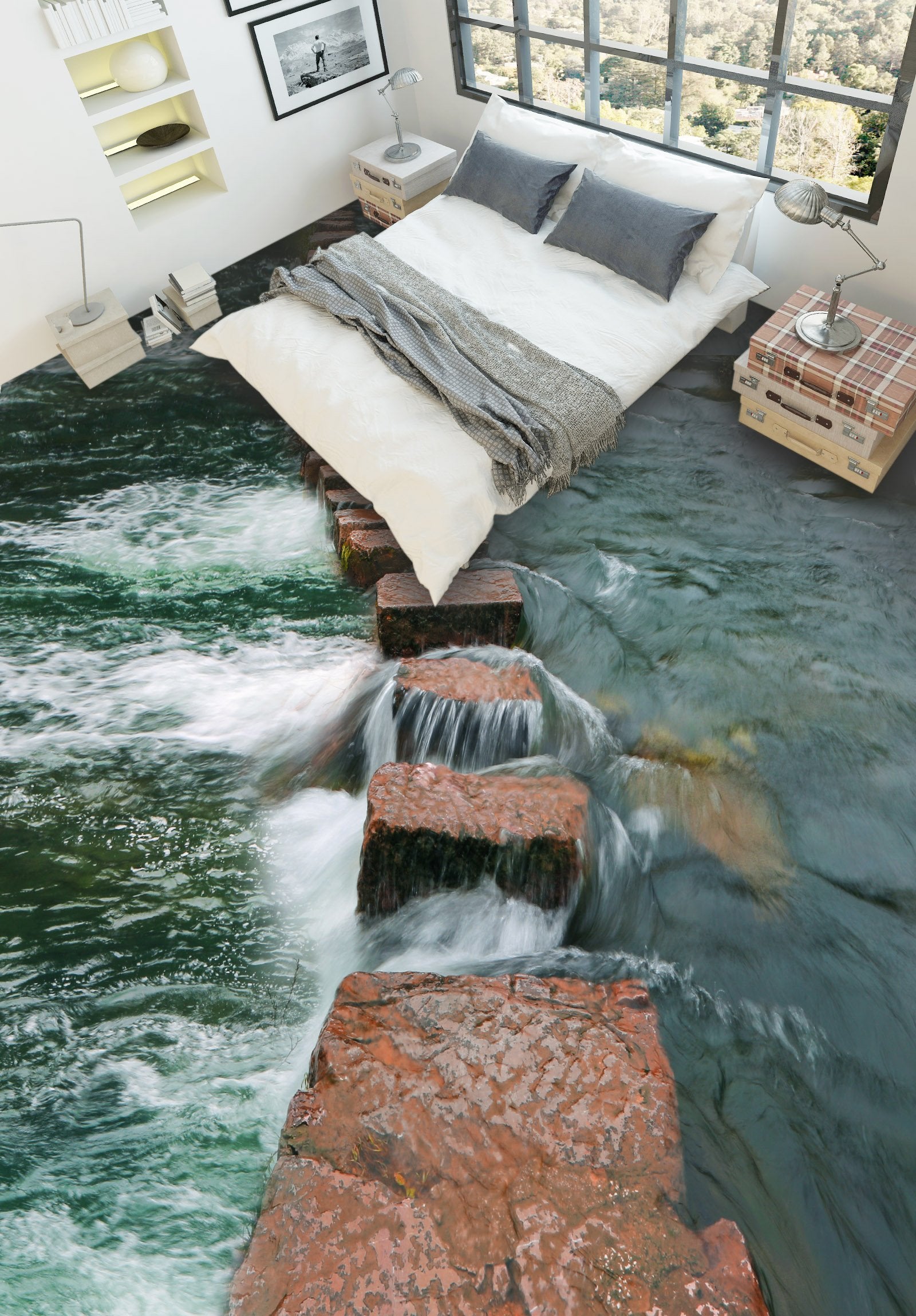 3D Big Stone 400 Floor Mural Wallpaper AJ Wallpaper 2