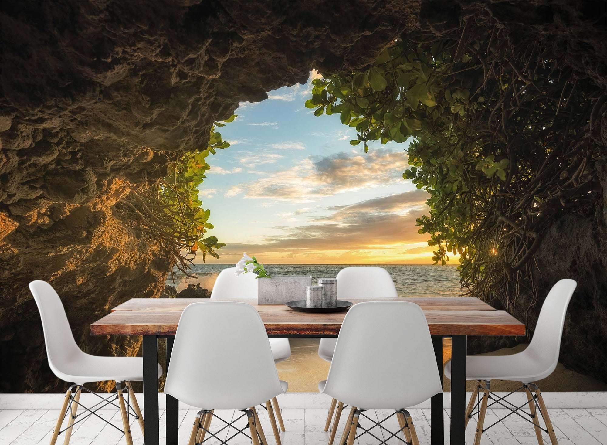 3D Cave Sea 141 Wall Murals