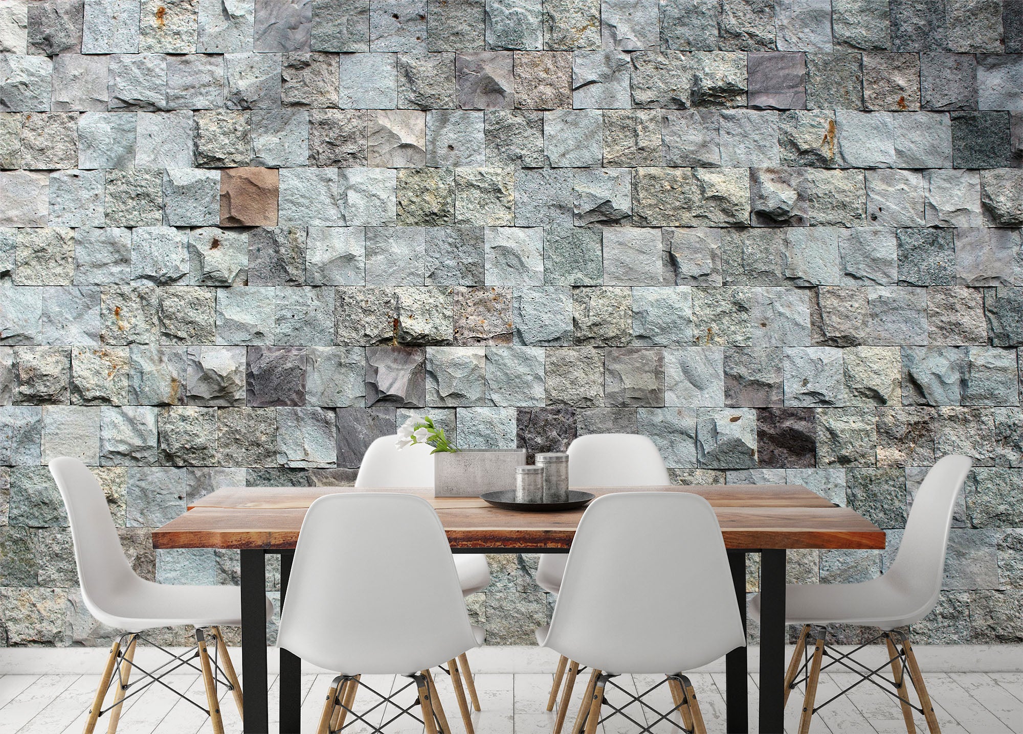 3D Green Stone Wall 61 Wall Murals