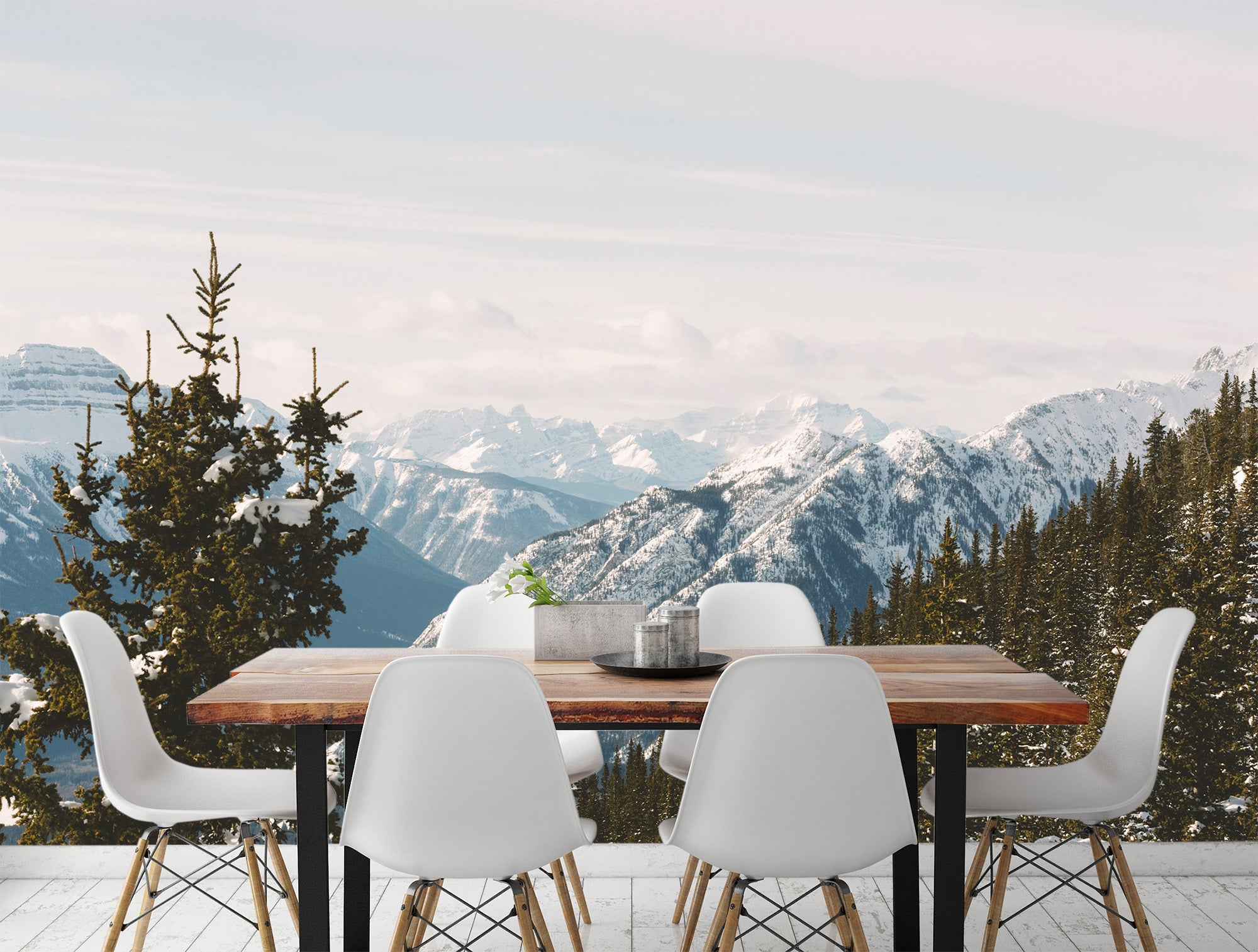 3D Snow Mountain Forest 79 Wall Murals