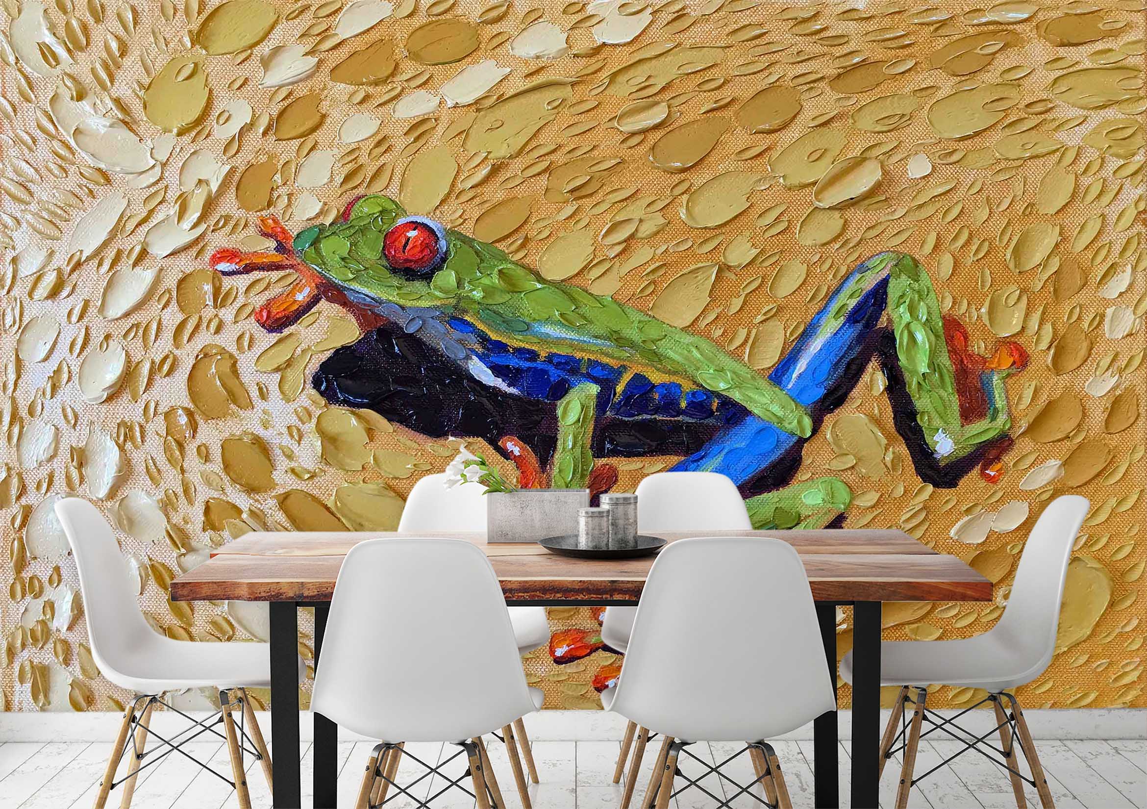 3D Toadly Awesome Frog 1425 Dena Tollefson Wall Mural Wall Murals