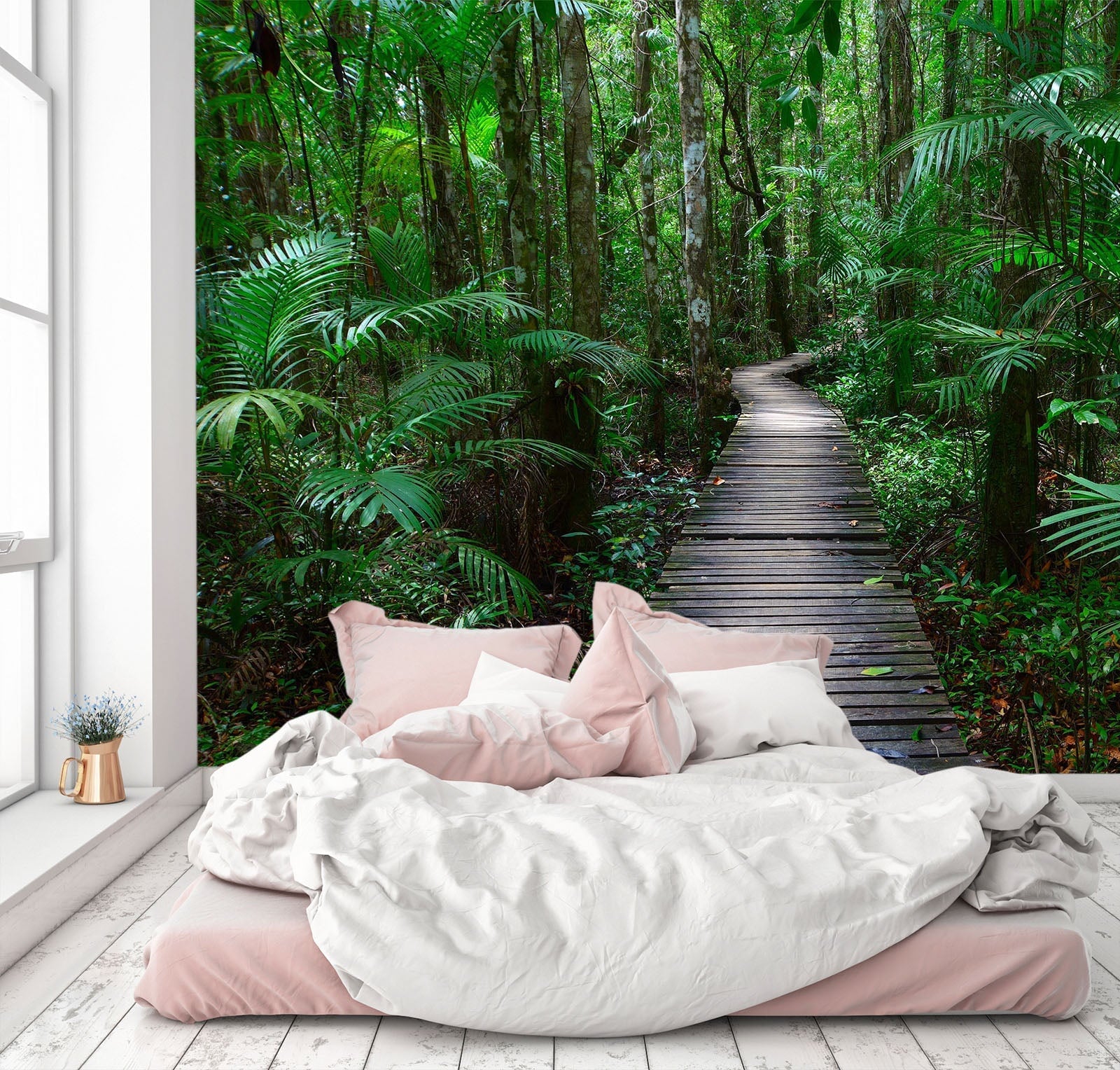3D Bridge Forest 121 Wall Murals Wallpaper AJ Wallpaper 2