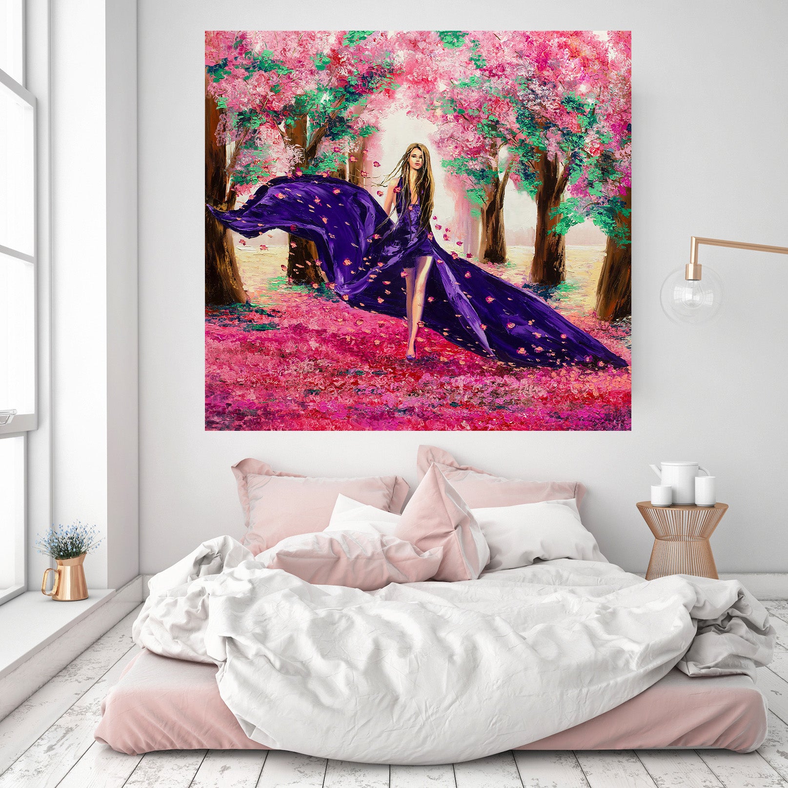 3D Cherry Blossoms Woman 1028 Wall Sticker