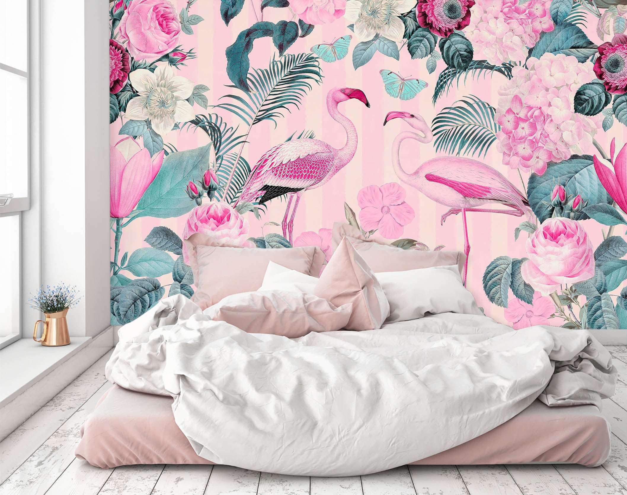3D Flamingo Forest 1411 Andrea haase Wall Mural Wall Murals