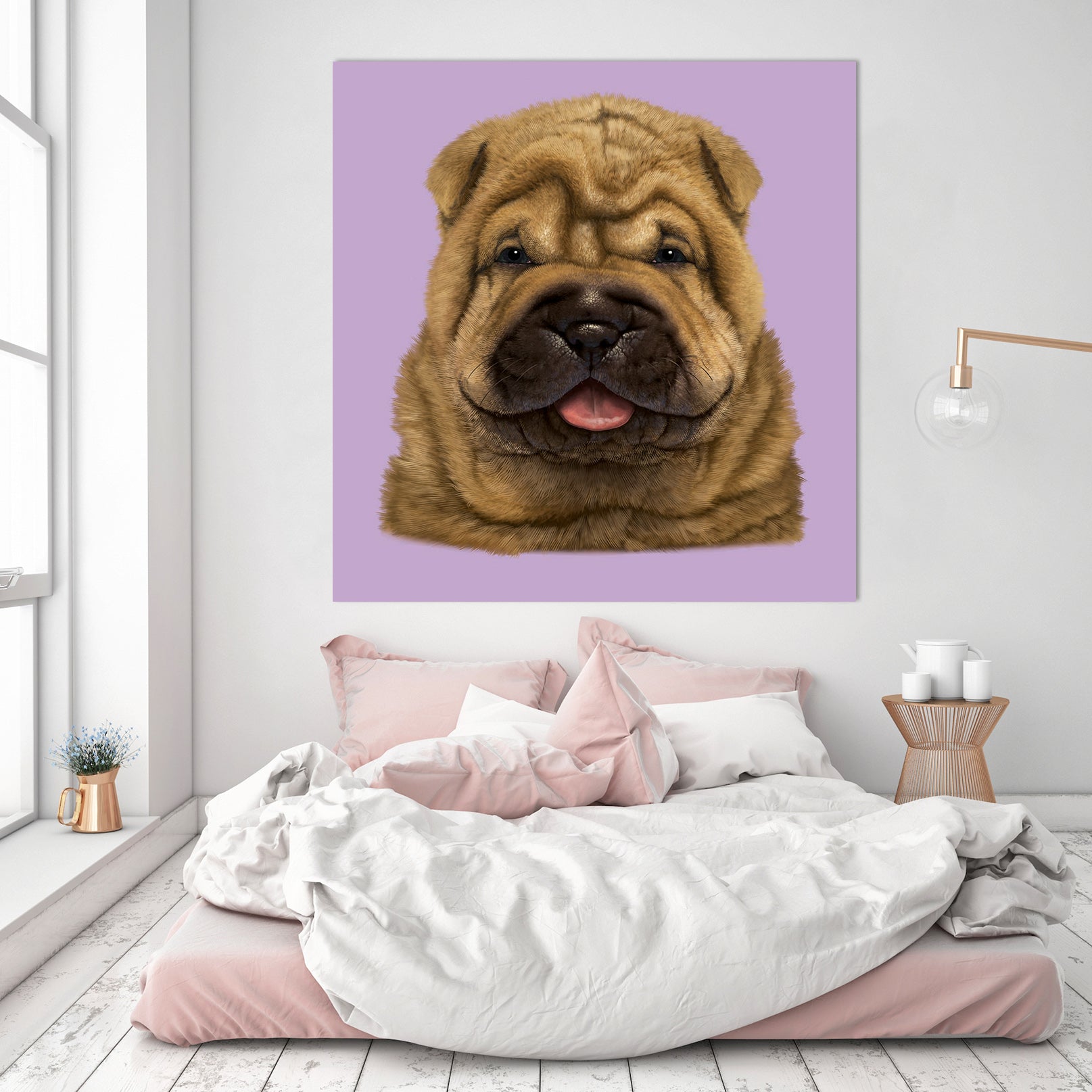 3D Shar Pei Puppy Portrait 069 Vincent Hie Wall Sticker