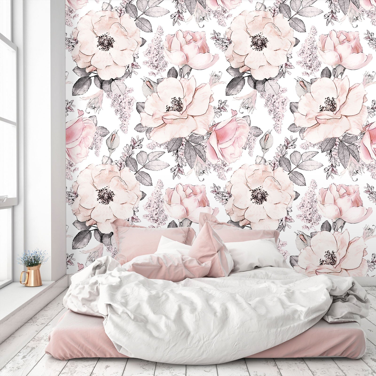 3D Pink Blooming Flower 141 Wall Murals Wallpaper AJ Wallpaper 2
