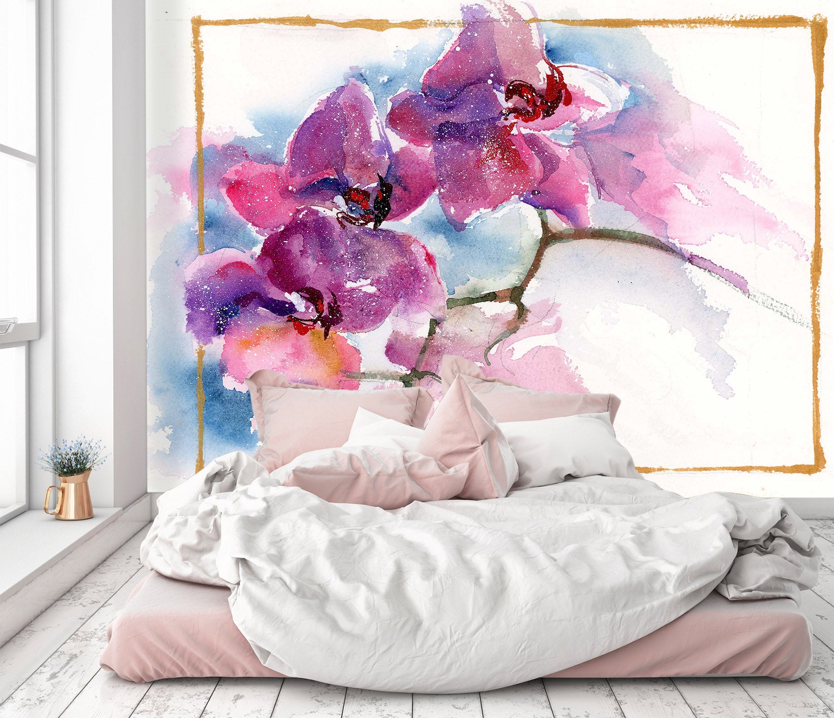3D Colored Peach 1407 Anne Farrall Doyle Wall Mural Wall Murals