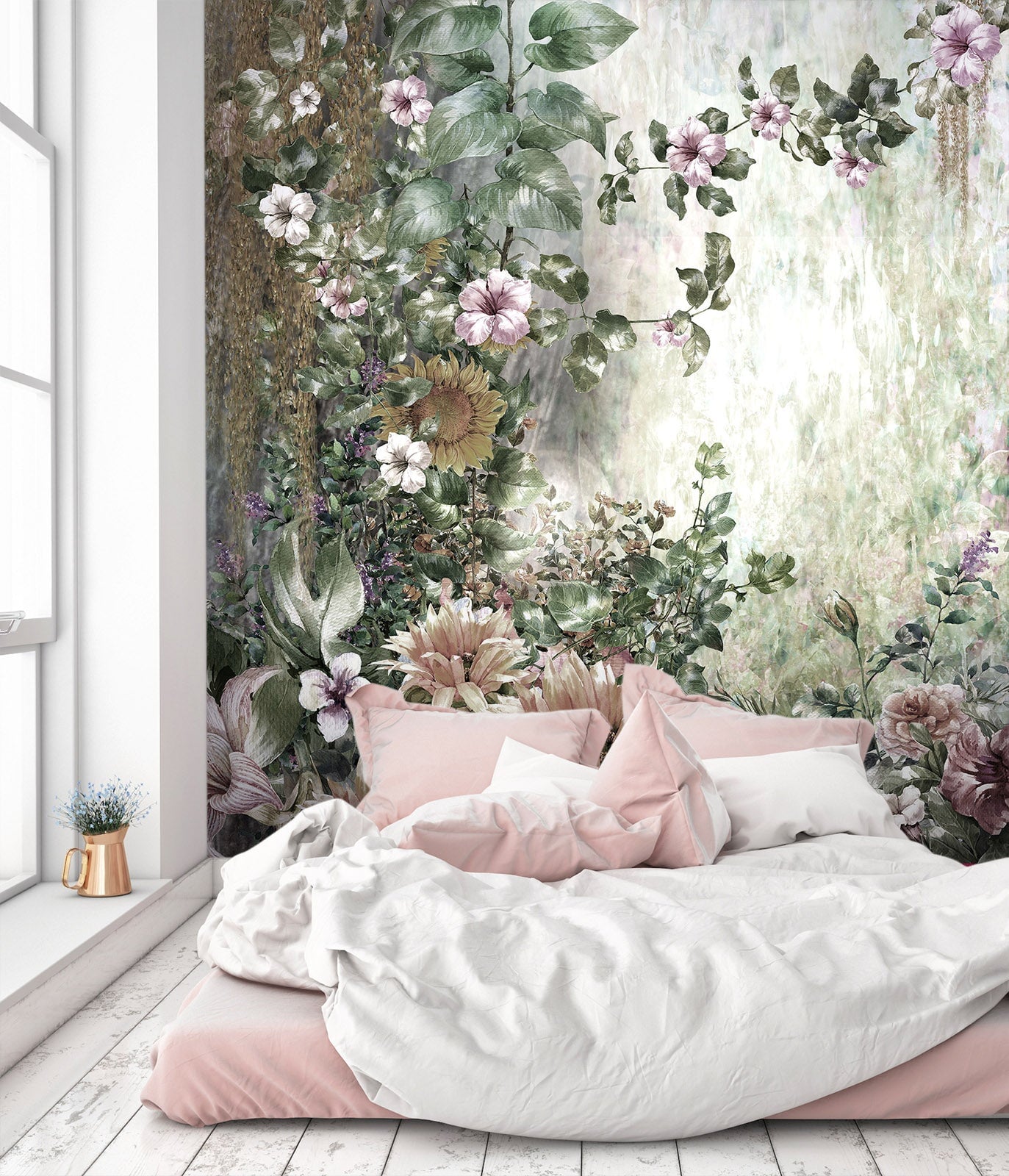 3D Peony Sunflower 162 Wall Murals Wallpaper AJ Wallpaper