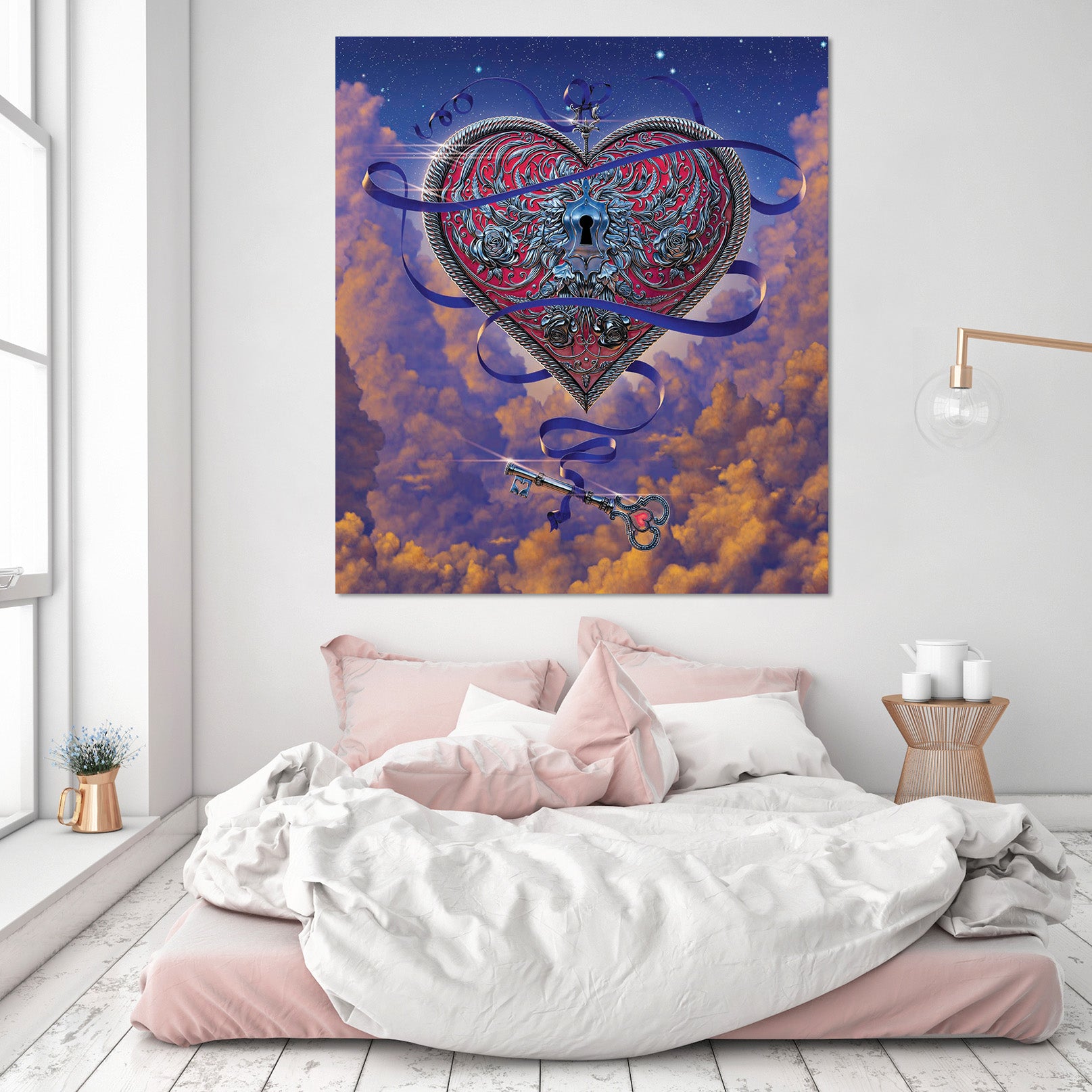 3D Heart And Key 041 Vincent Hie Wall Sticker