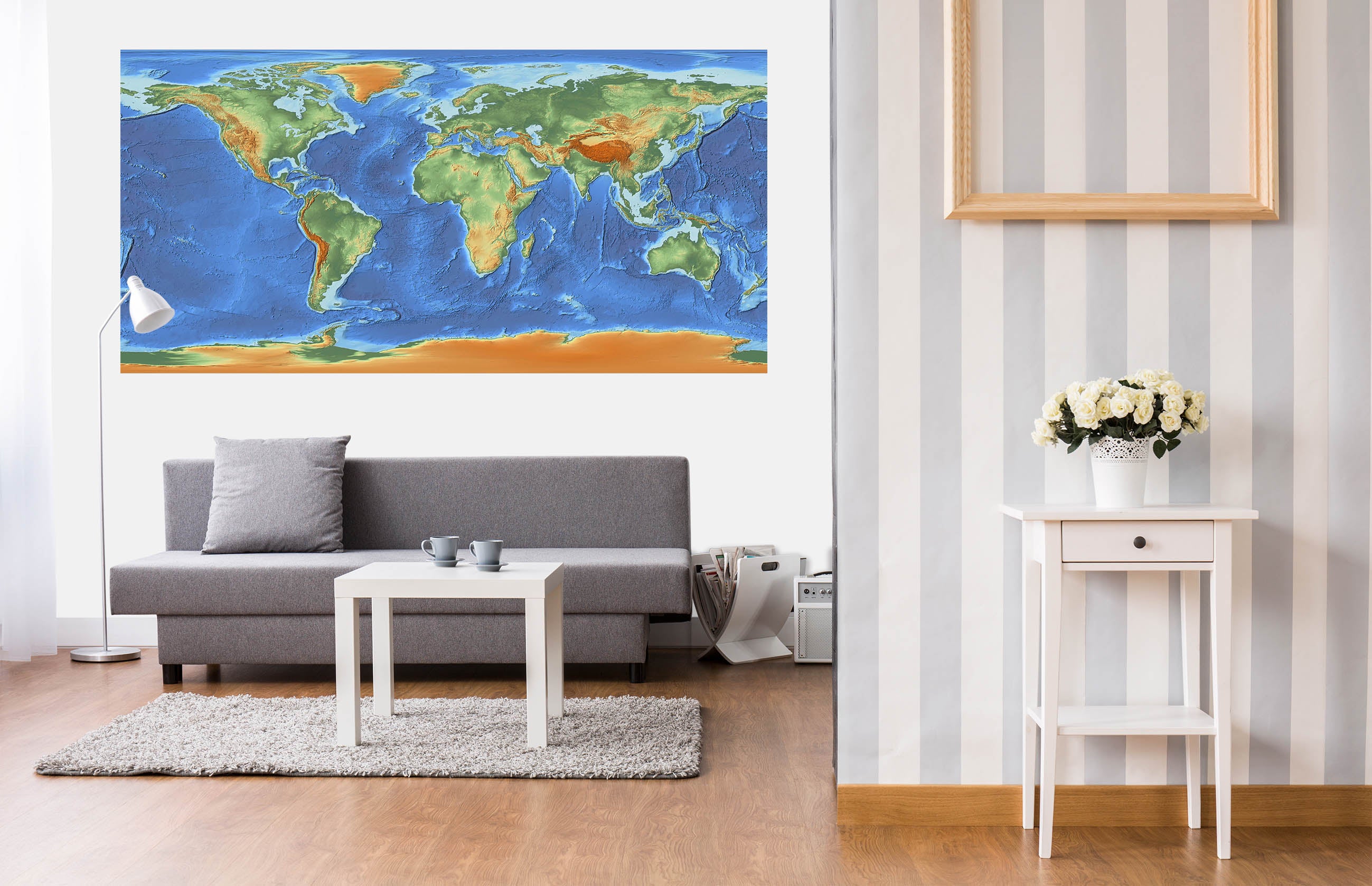 3D Color Island 130 World Map Wall Sticker