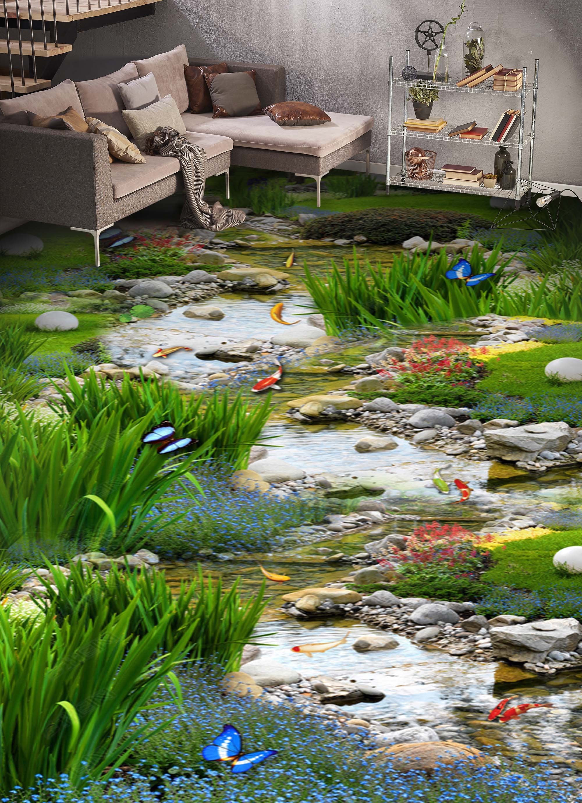 3D Shallow Booth 075 Floor Mural Wallpaper AJ Wallpaper 2