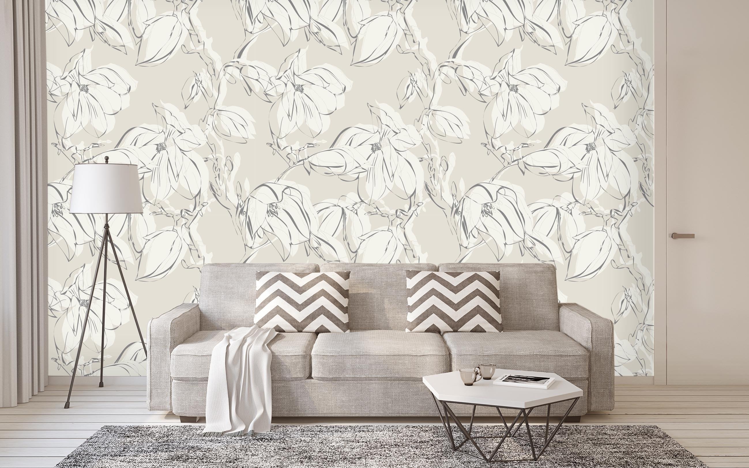 3D Line Flowers 026 Wallpaper AJ Wallpaper