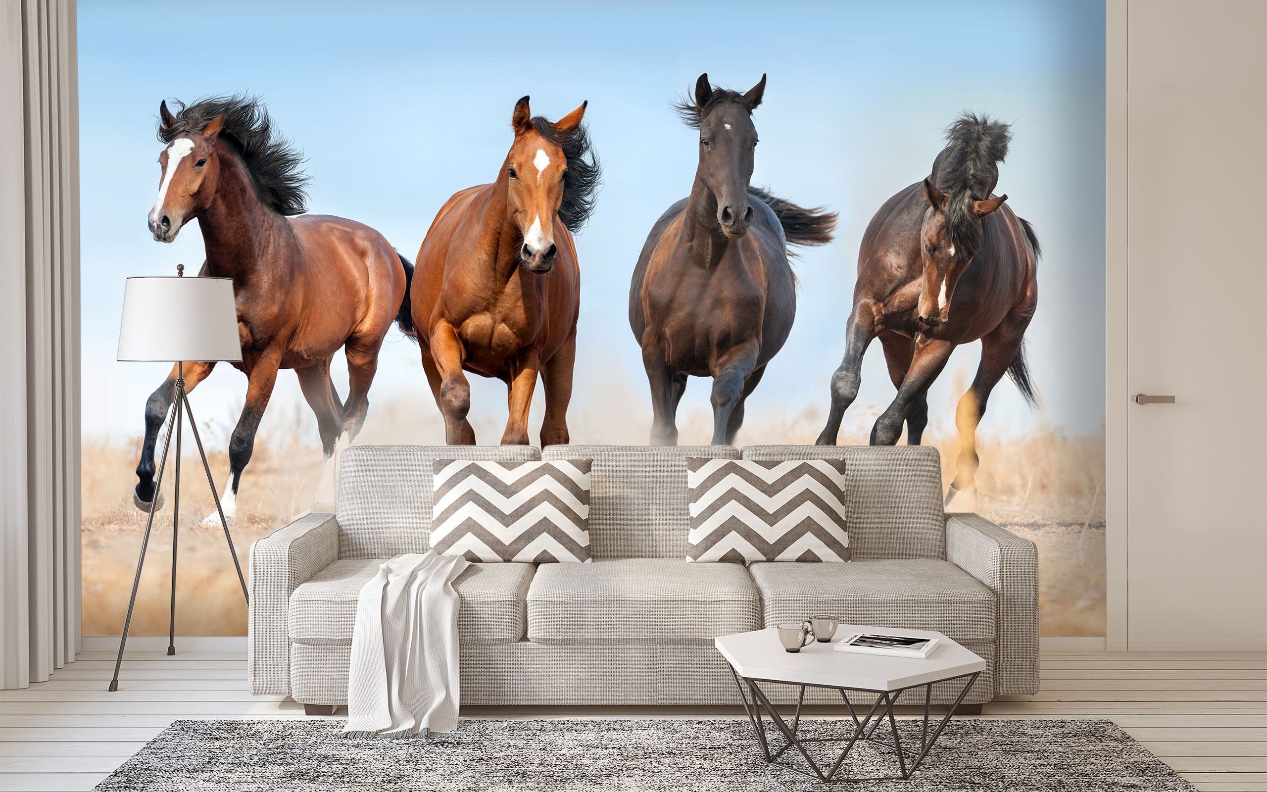 3D Running Horse 448 Wall Murals