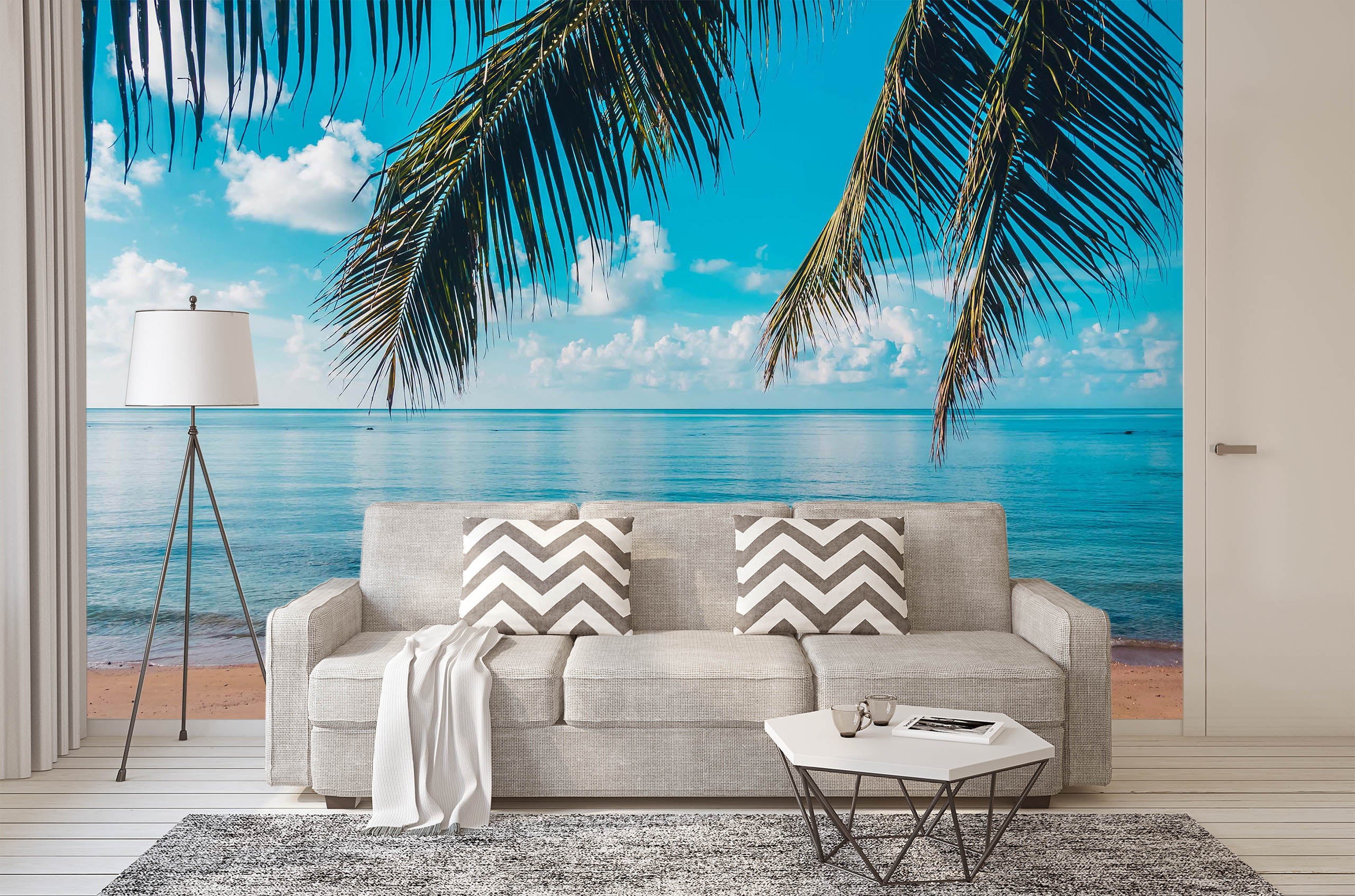 3D Blue Sea Beach 83 Wall Murals