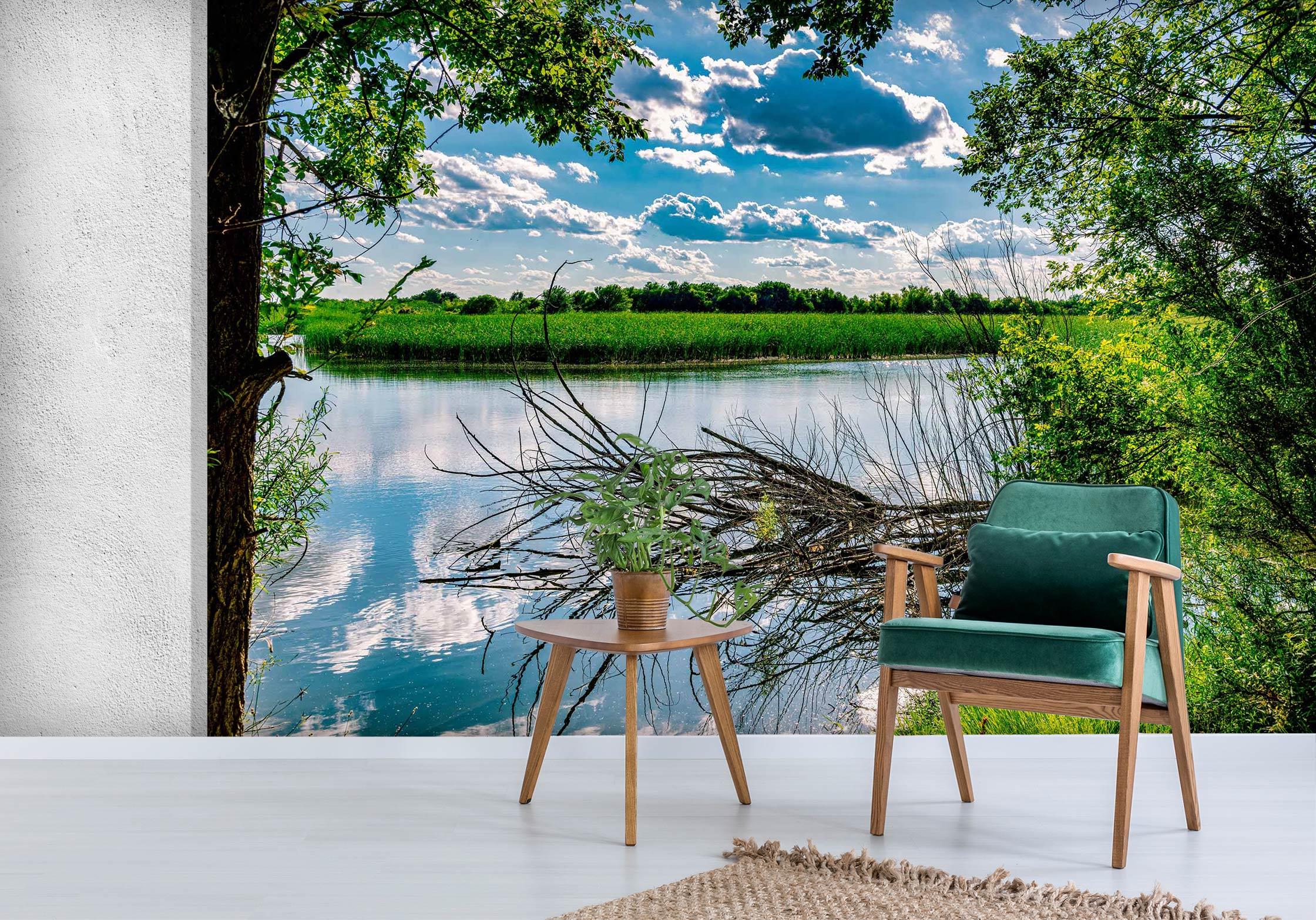 3D Cloud Lake Branches 5228 Beth Sheridan Wall Mural Wall Murals