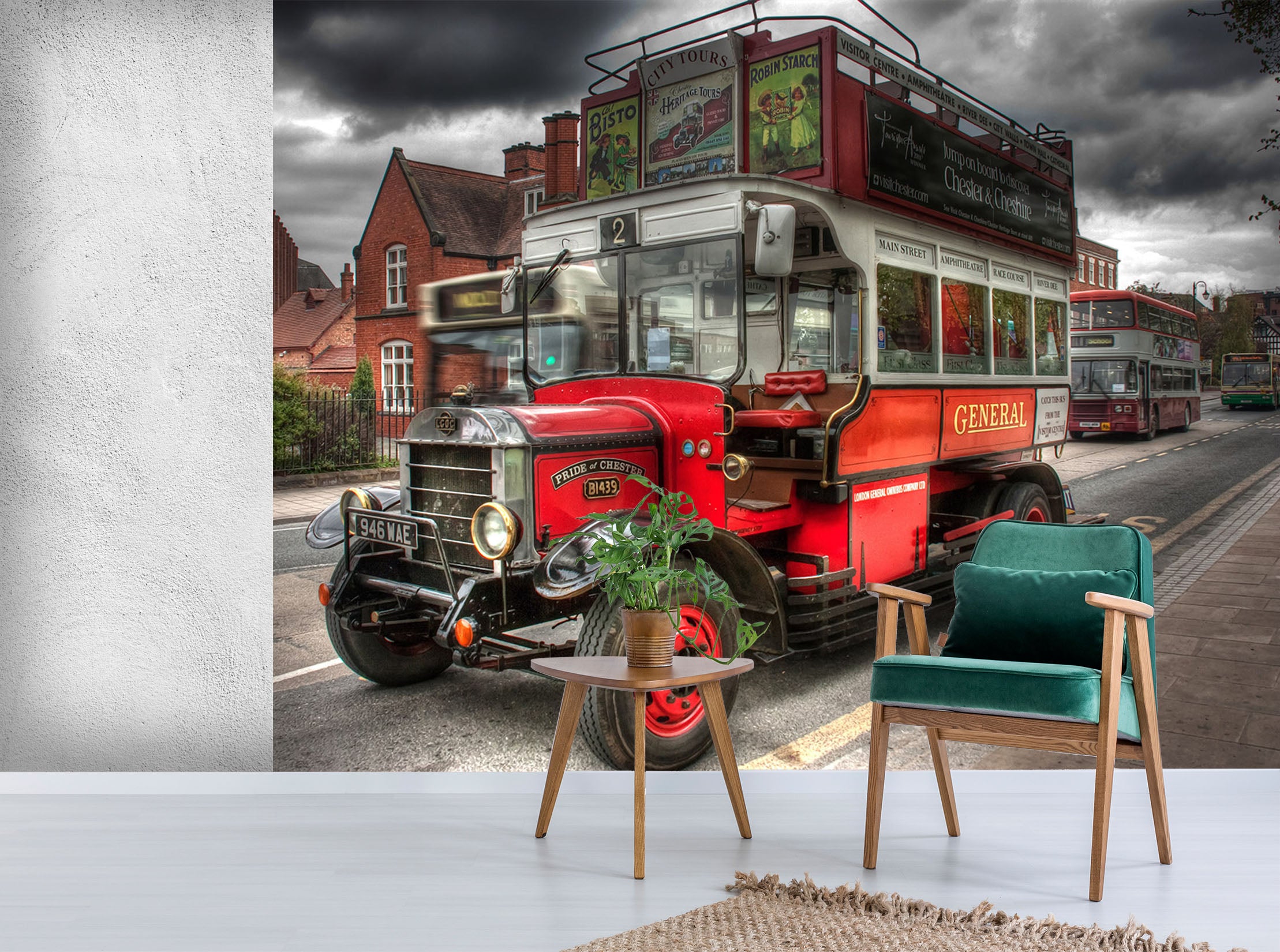 3D Sightseeing Car 251 Vehicle Wall Murals