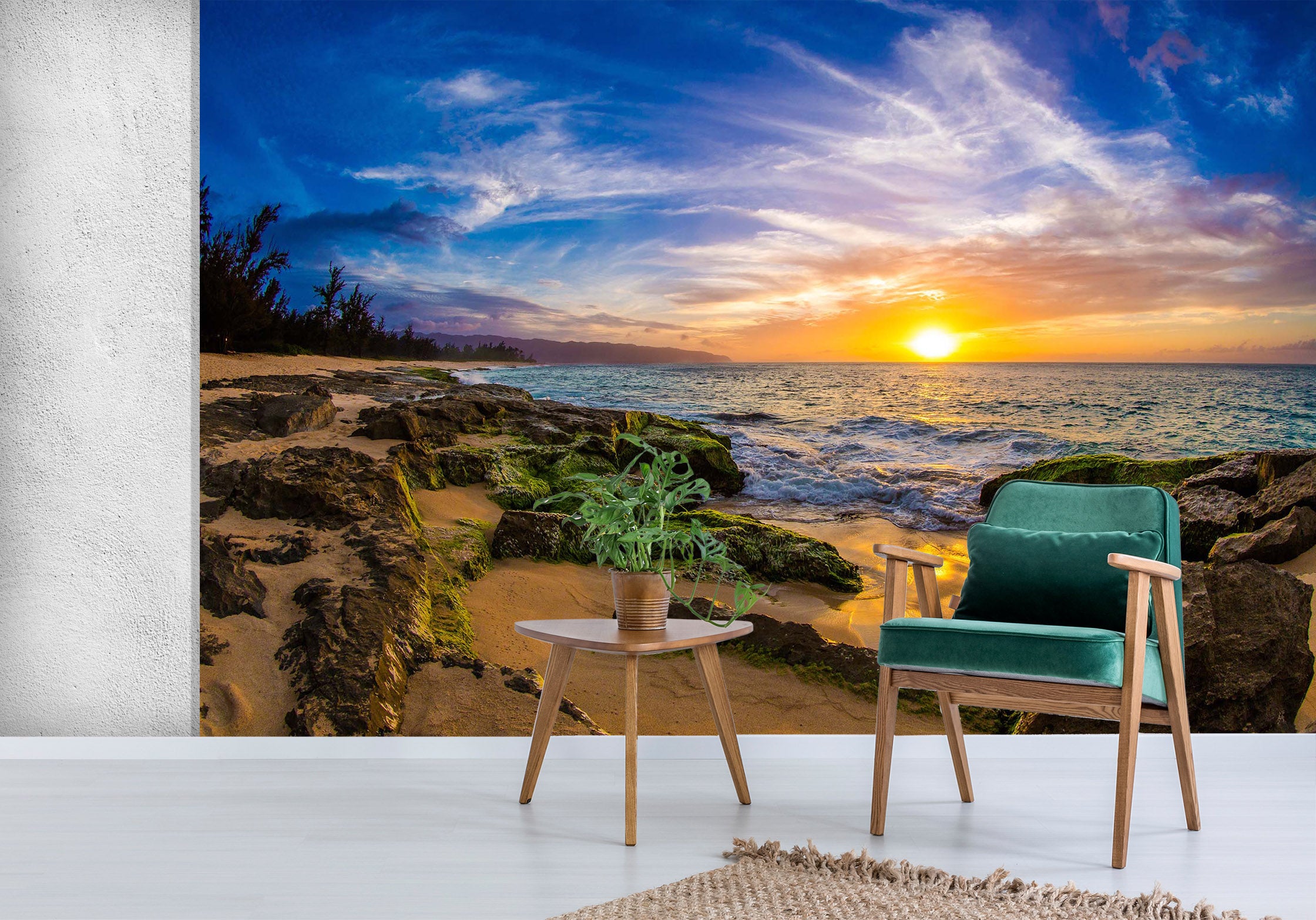 3D Sunset Beach 2013 Wall Murals