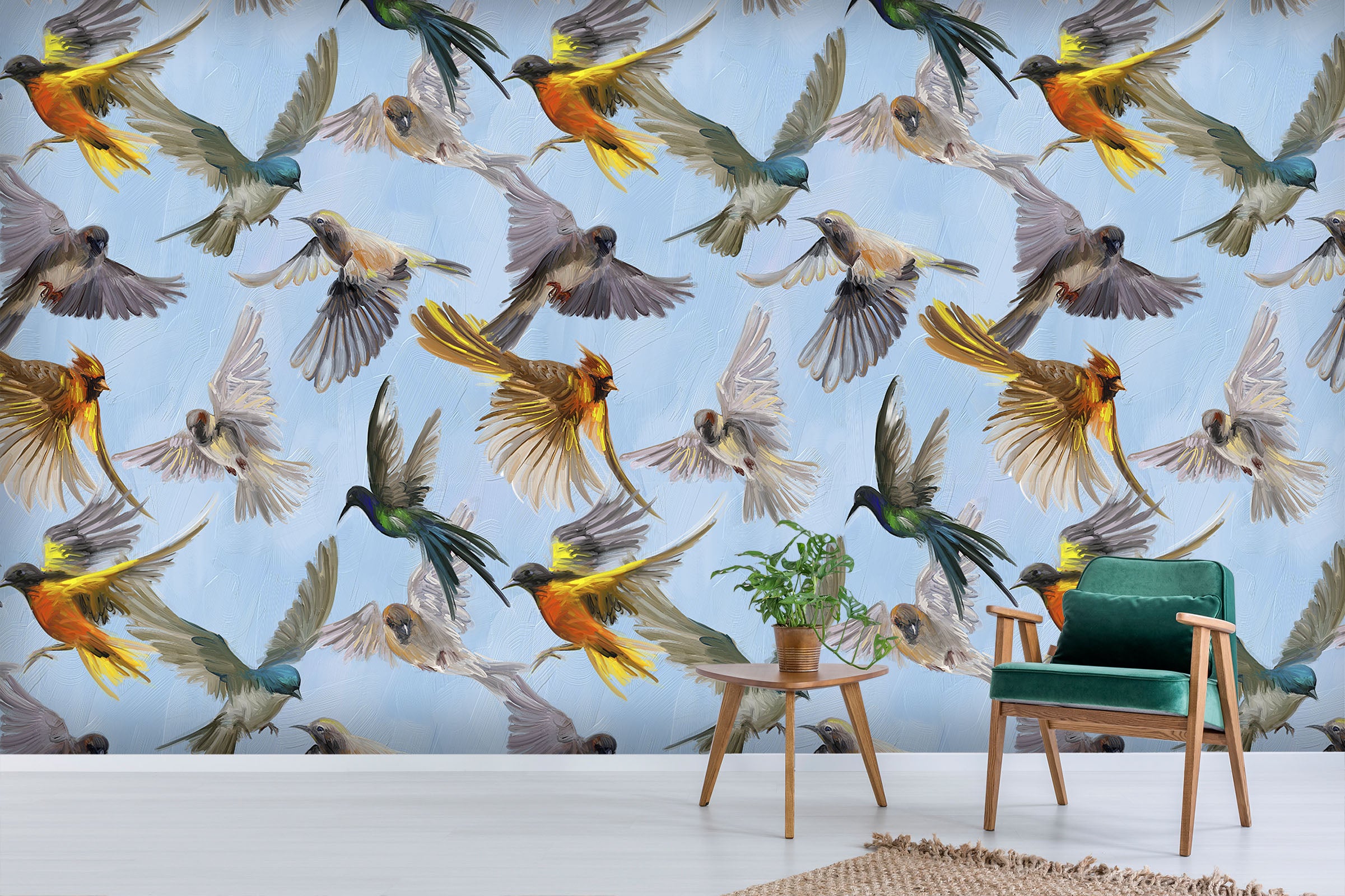 3D Graffiti Birds 452 Wall Murals