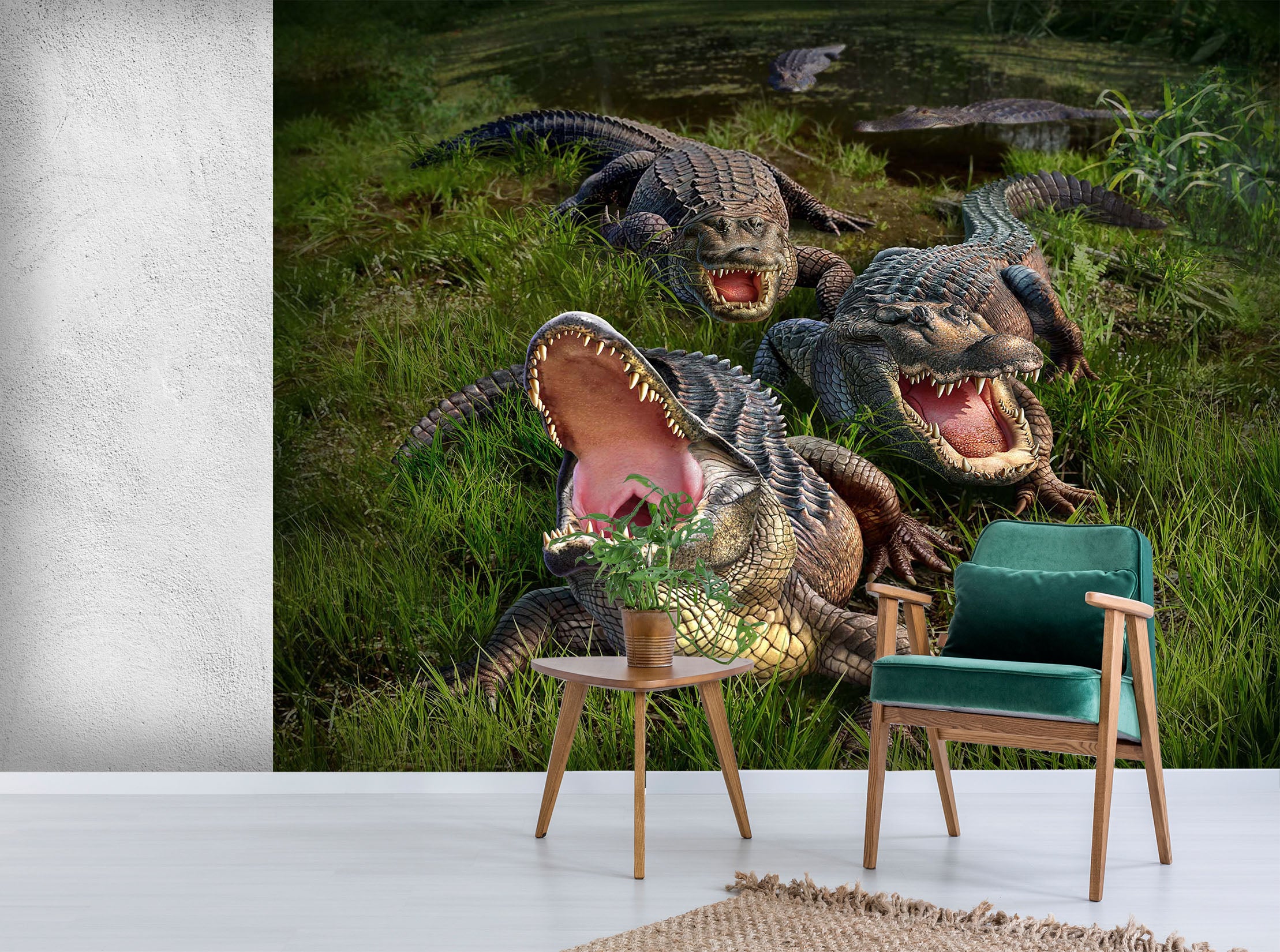 3D Crocodile 100 Jerry LoFaro Wall Mural Wall Murals